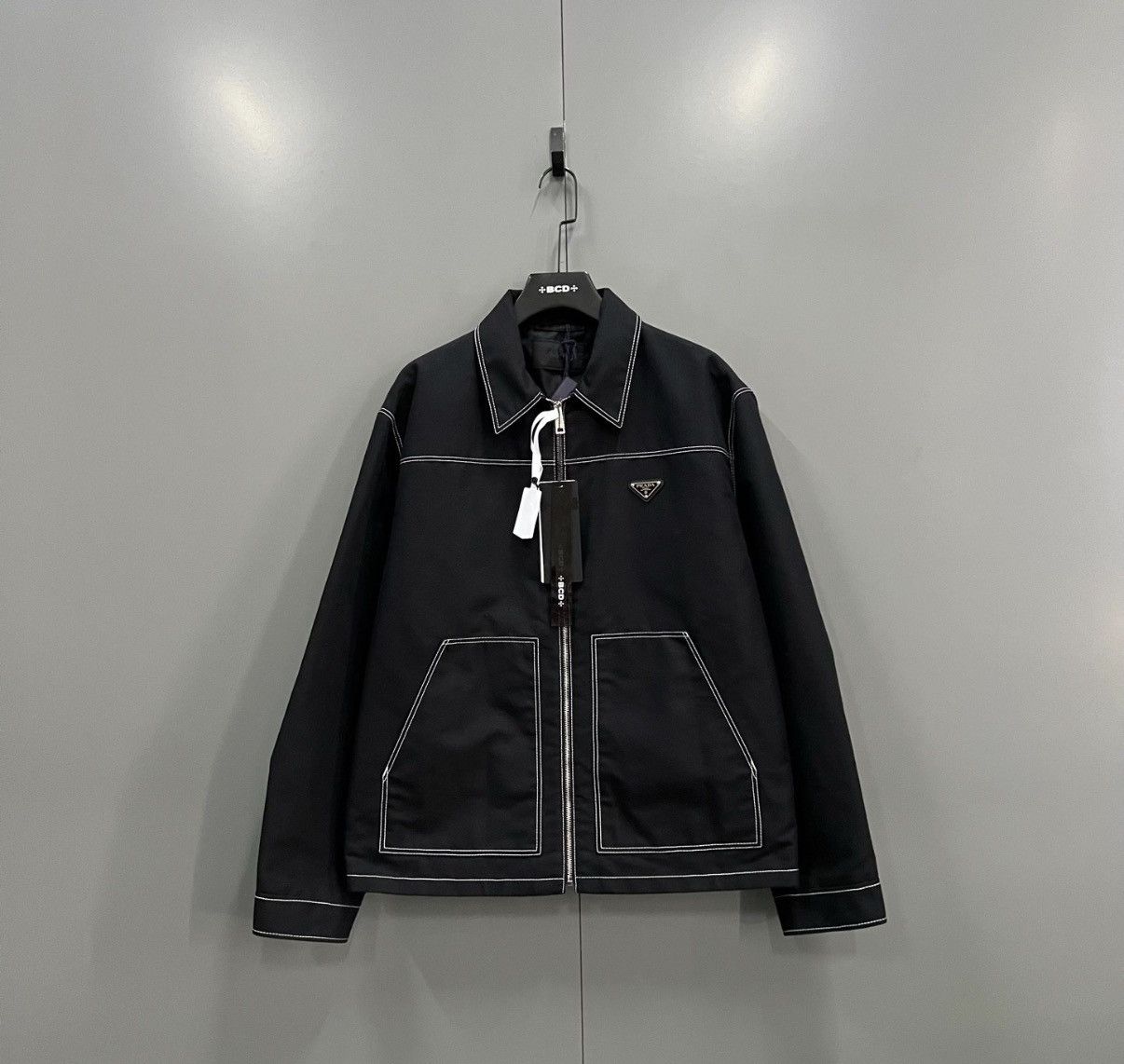 Prada Prada Black Stitched Triangle Logo Jacket J41 Size US M / EU 48-50 / 2 - 1 Thumbnail