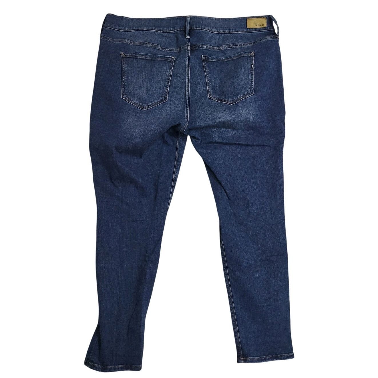 Express Express Stretch Perform. Dark Wash Crop Legging Mid Rise -18 Size 40" / US 18 - 2 Thumbnail