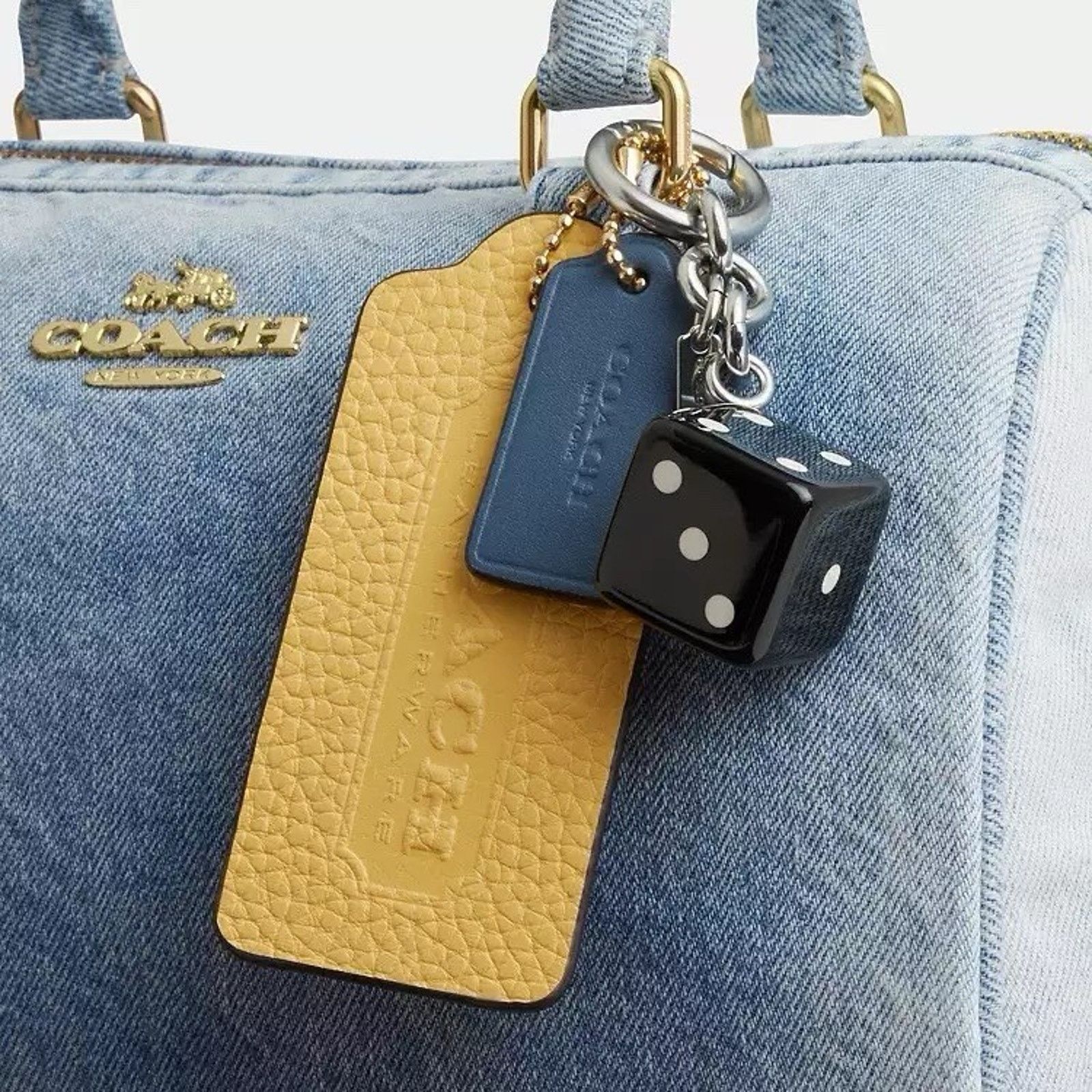 Coach NWT Coach Rowan Medium Satchel Loved Denim CDY74 Size ONE SIZE - 9 Thumbnail
