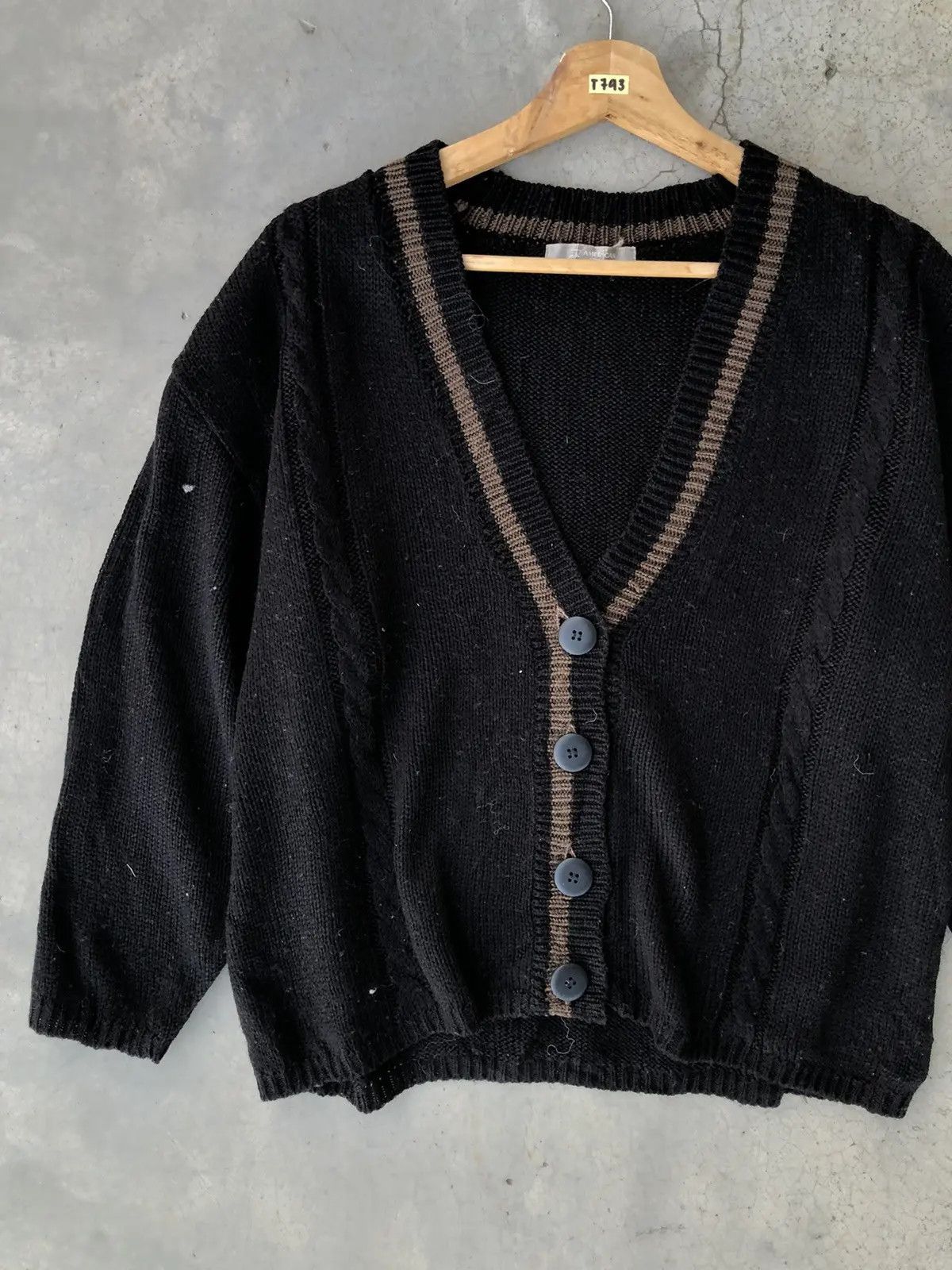 Vintage Vintage Knitware Cardigan Sweater Plain Design Size US L / EU 52-54 / 3 - 3 Thumbnail