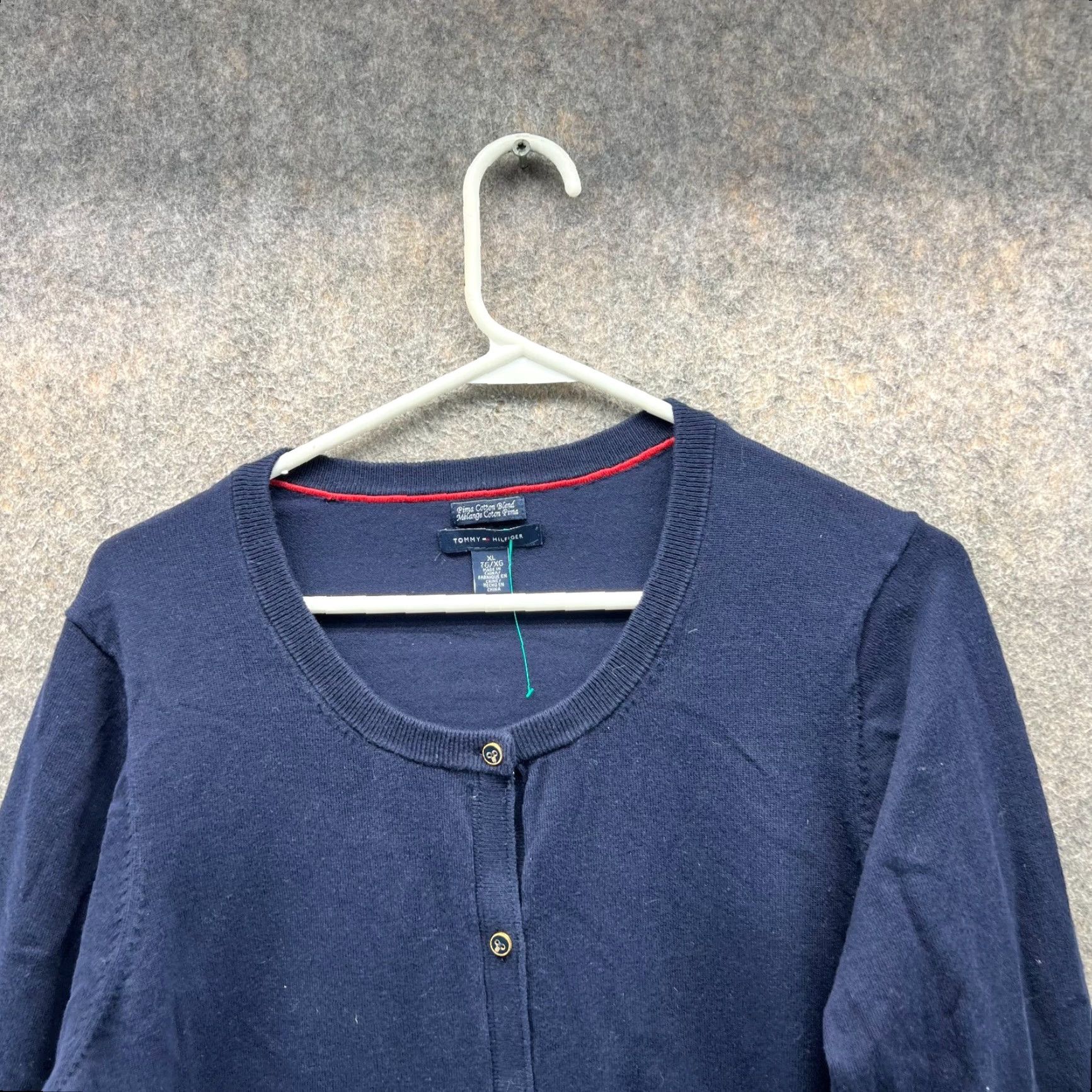 Tommy Hilfiger Tommy Hilfiger Sweater Cardigan Women XL Blue Navy Cotton Knit Logo Regular Size Type XL Ladies All Seasons Fall Spring Winter 8 Size XL / US 12-14 / IT 48-50 - 2 Thumbnail