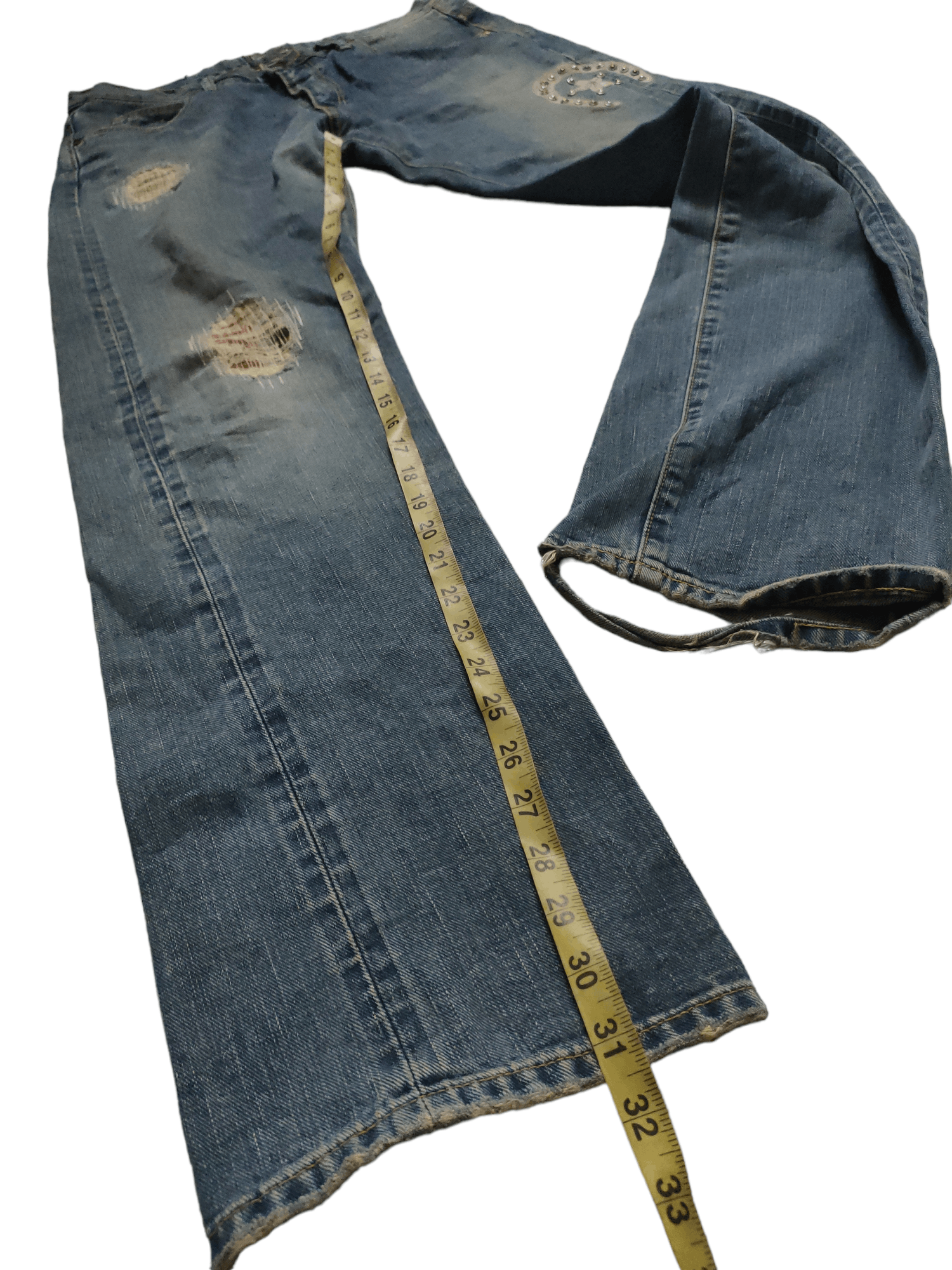 Lee × Vintage Vintage LEE Riders Selvage x Patch x Distressed Size US 32 / EU 48 - 6 Thumbnail