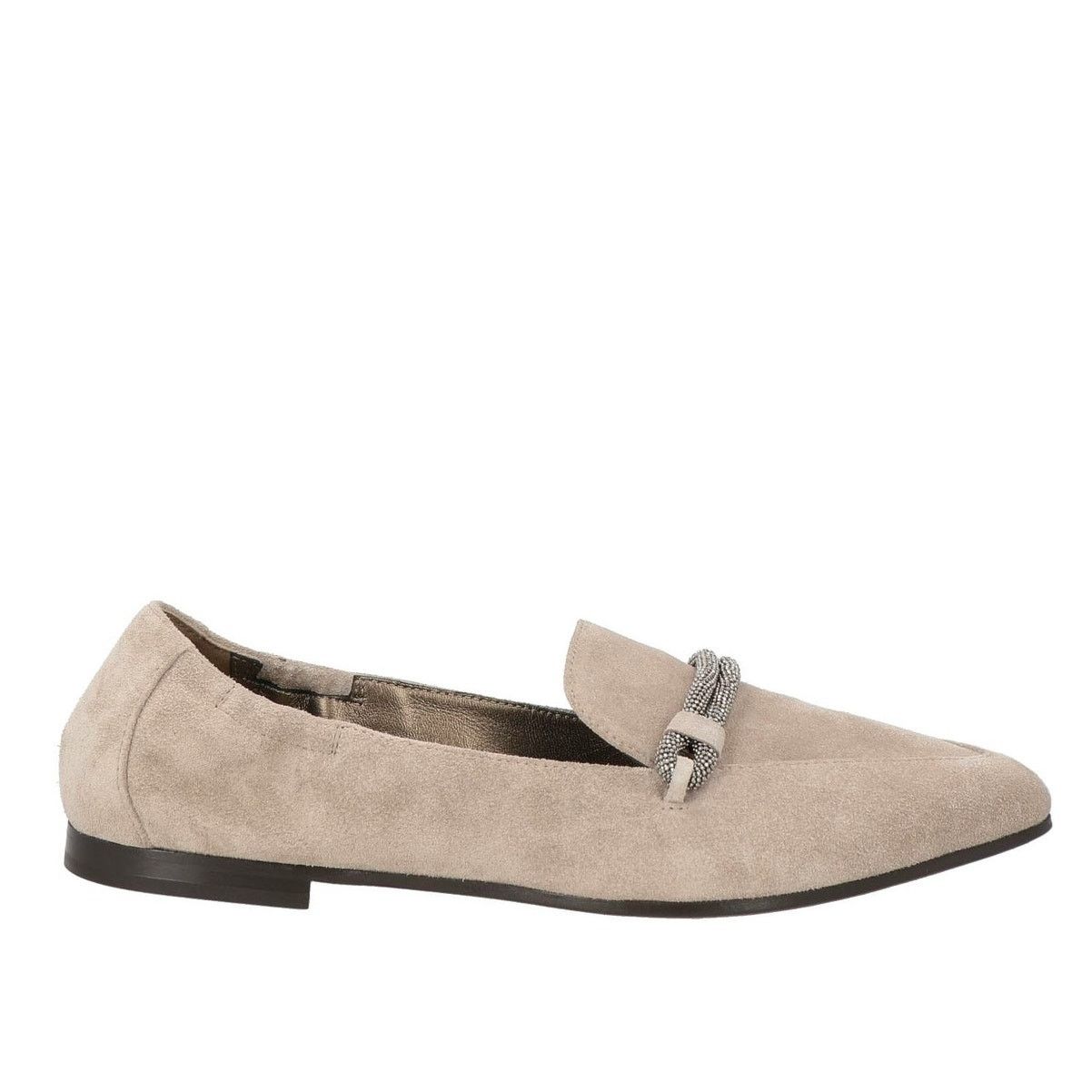 Brunello Cucinelli Brunello Cucinelli Woman's Suede Beaded Loafers Grey 36 Size US 6 / IT 36 - 6 Thumbnail