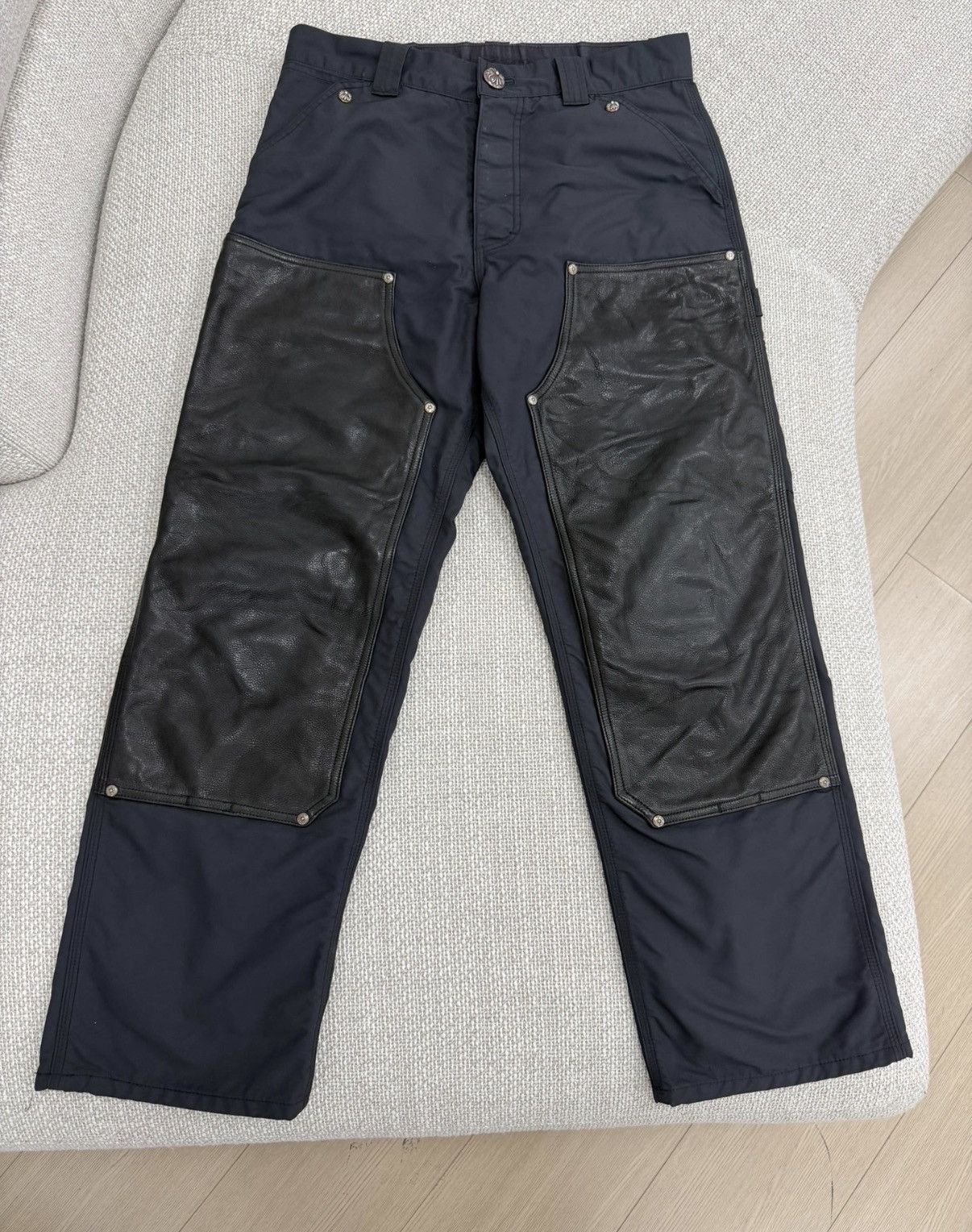 Chrome Hearts Chrome Hearts Leather Patch Double Knee Cargo Pants F1040 Size US 31 - 1 Thumbnail