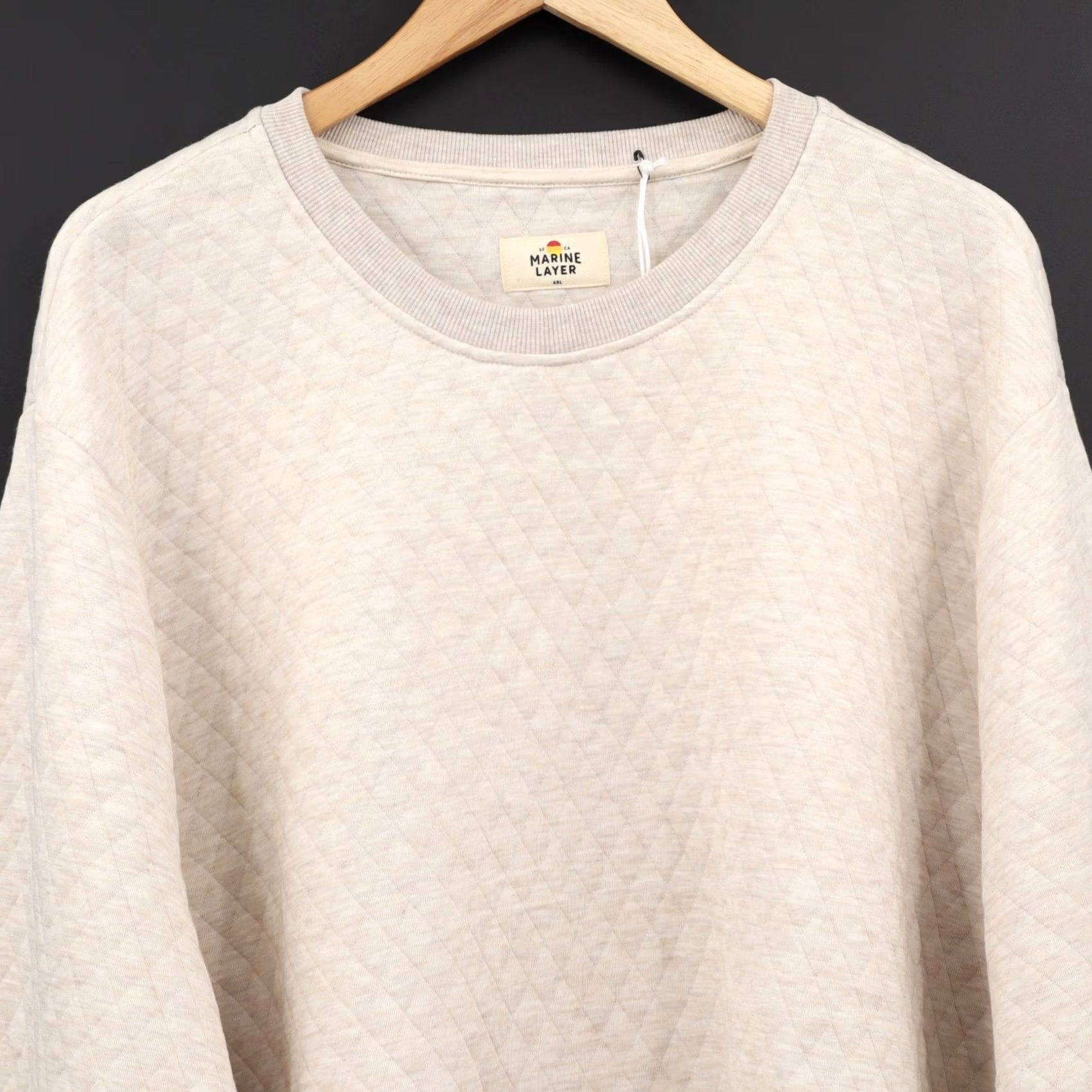 Marine Layer Marine Layer Sweatshirt MENS Crew Neck Quilted 4XL Beige Beige Heather polyester Rayon Machine Washable 28.5" Pit to Pit 31" Shoulder to Hem NEW Size US XXL / EU 58 / 5 - 3 Thumbnail