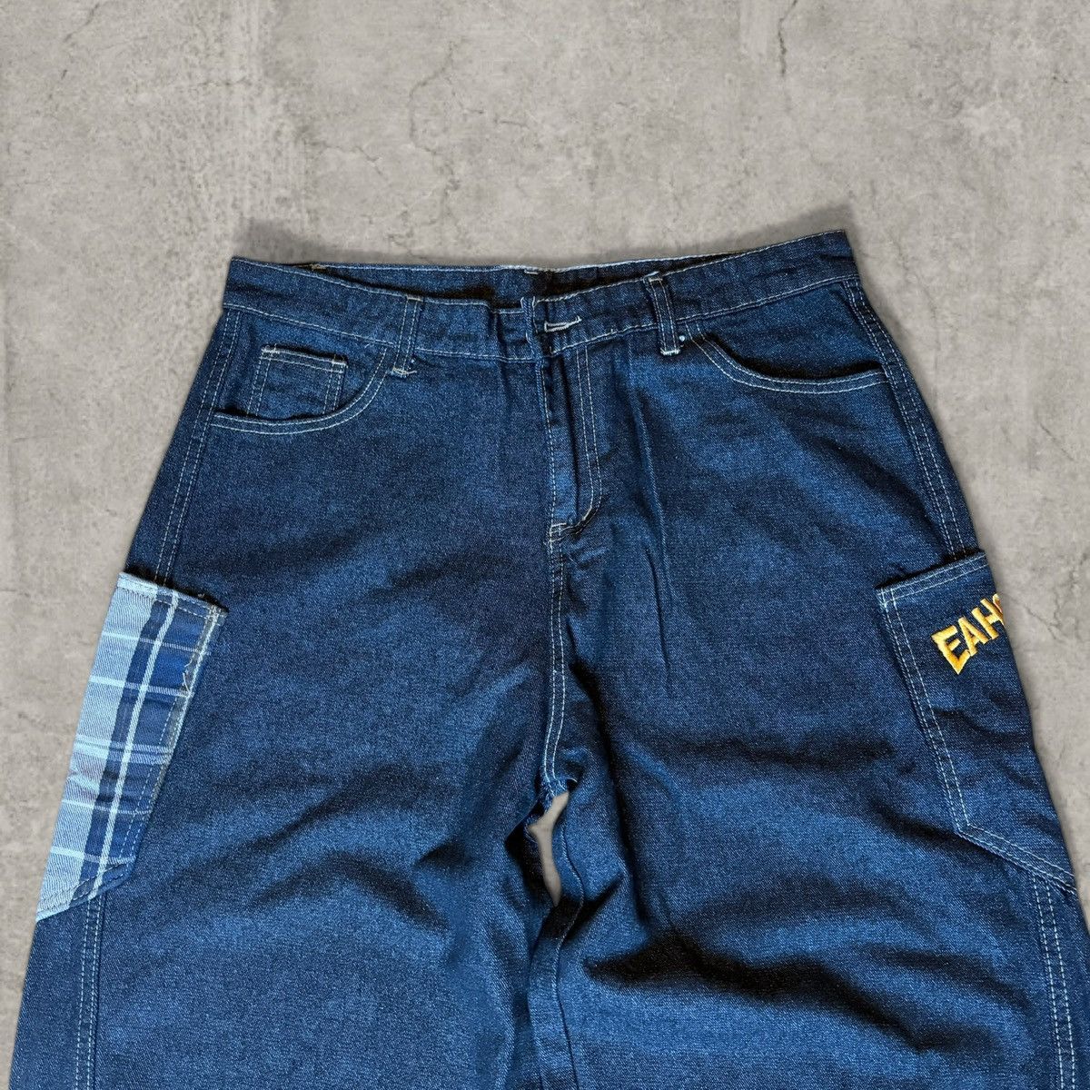 Japanese Brand Cool wide skater Japanese style jeans in navy blue. Size L Size US 34 / EU 50 - 2 Thumbnail