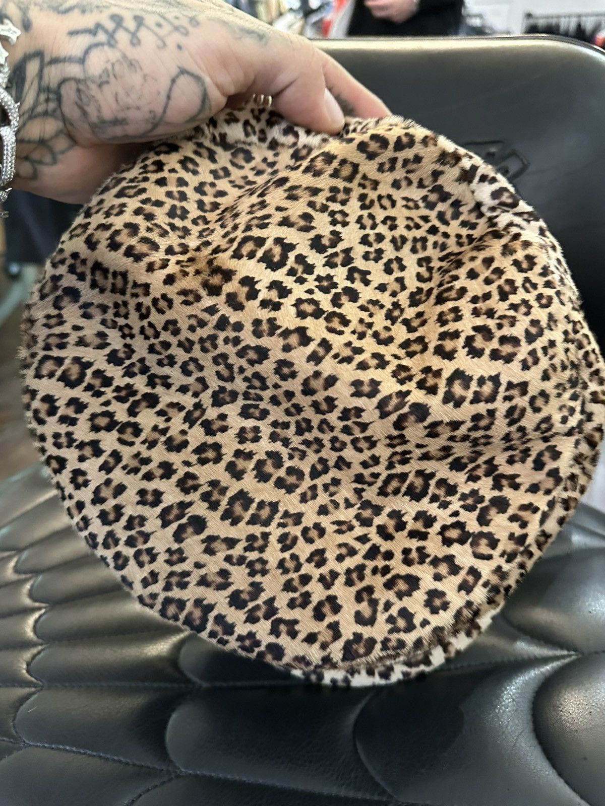 Chrome Hearts Chrome Hearts FULL LEOPARD CHEETAH CAPTAIN FLEUR HAT Size ONE SIZE - 7 Thumbnail
