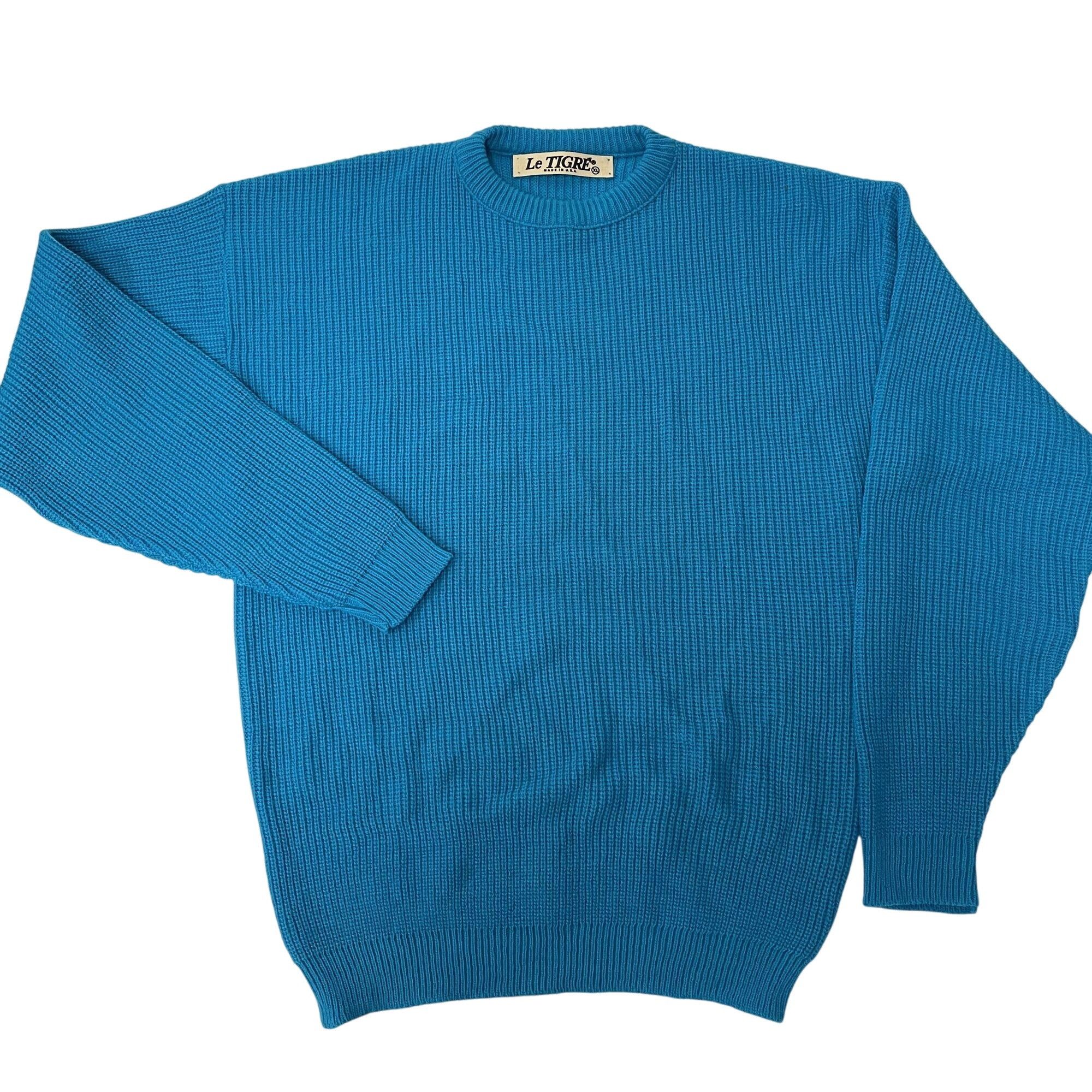 Le TIGRE NOS New Vtg Le Tigre AQUA Crewneck KNIT Streetwear Sweater Size US XL / EU 56 / 4 - 1 Thumbnail