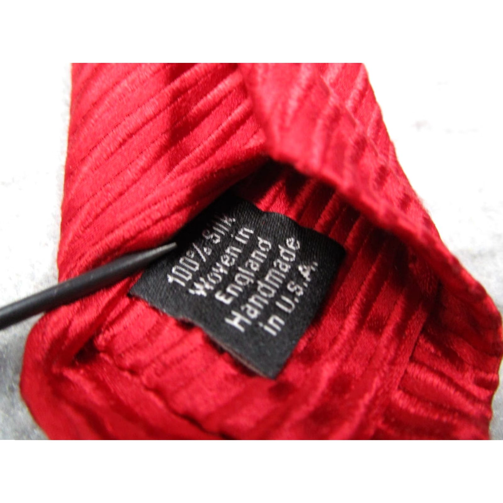 David Donahue David Donahue Silk Tie Mens Red Striped Designer Handmade Classic Length USA Size ONE SIZE - 4 Thumbnail