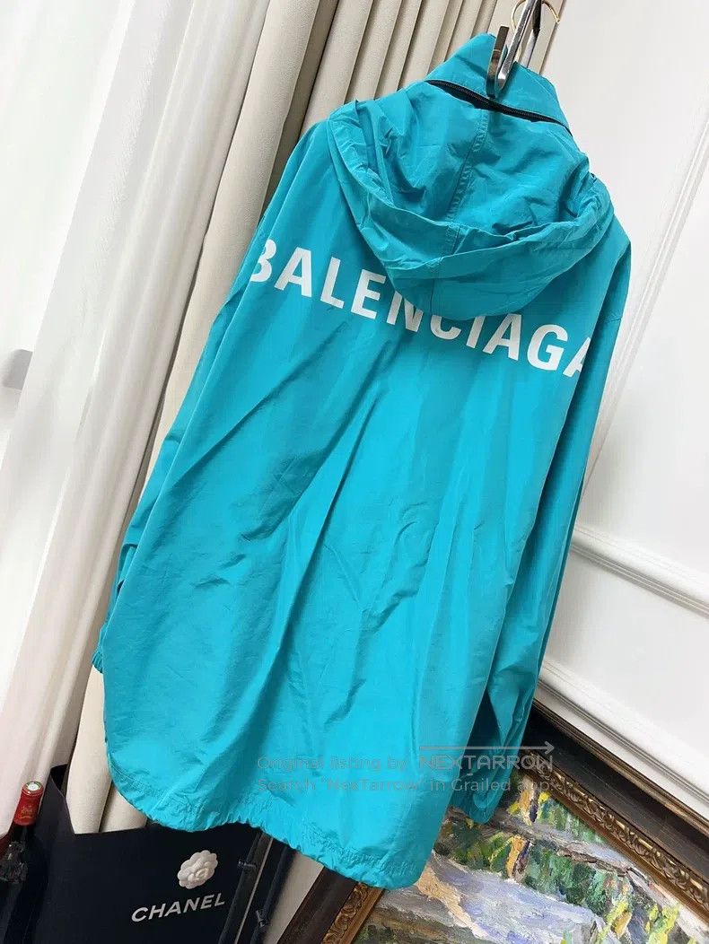 Balenciaga Balenciaga Windbreaker Jacket, Peacock Green Size XXS / US 00 / IT 34 - 2 Thumbnail