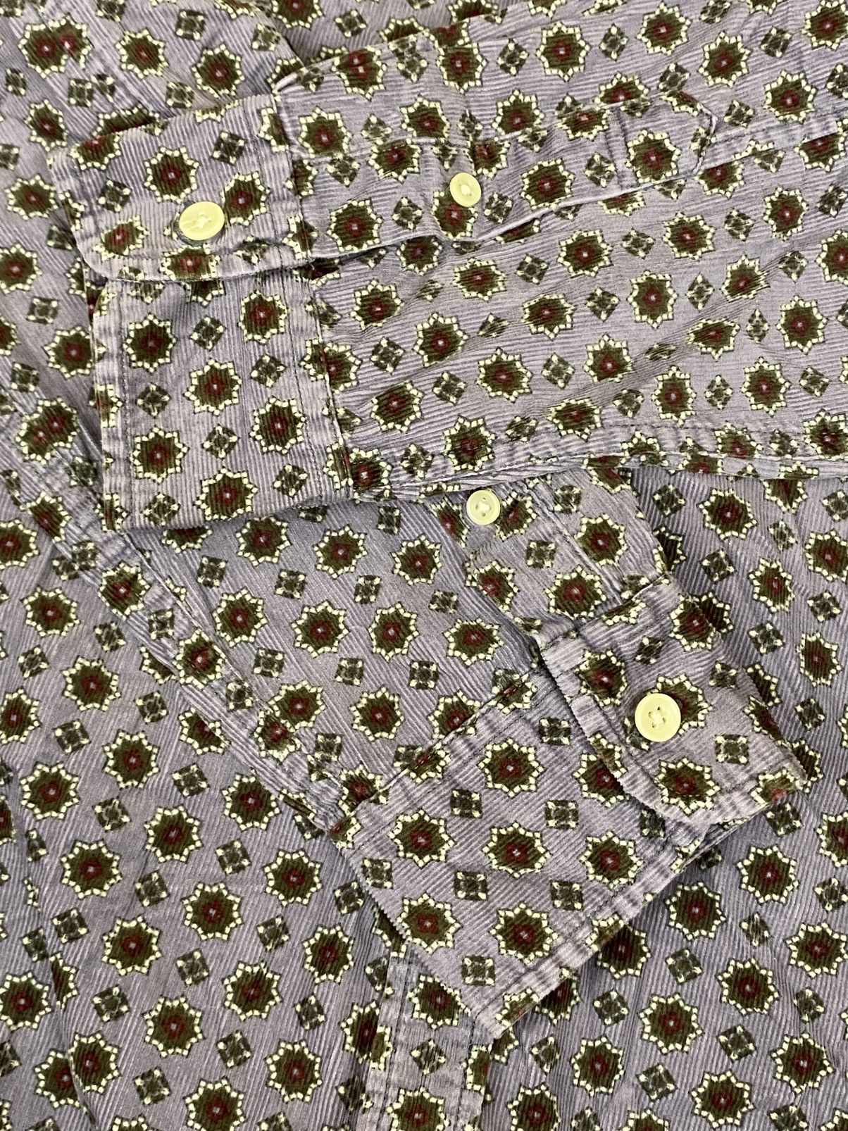 Allsaints Allsaints Purple Corduroy Pattern Button Shirt Size: M Size US M / EU 48-50 / 2 - 5 Thumbnail