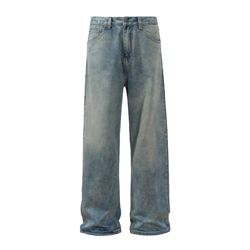 Japanese Brand × Jean Distressed washed gradient all-match vintage loose jeans Size US 32 / EU 48 - 1 Thumbnail