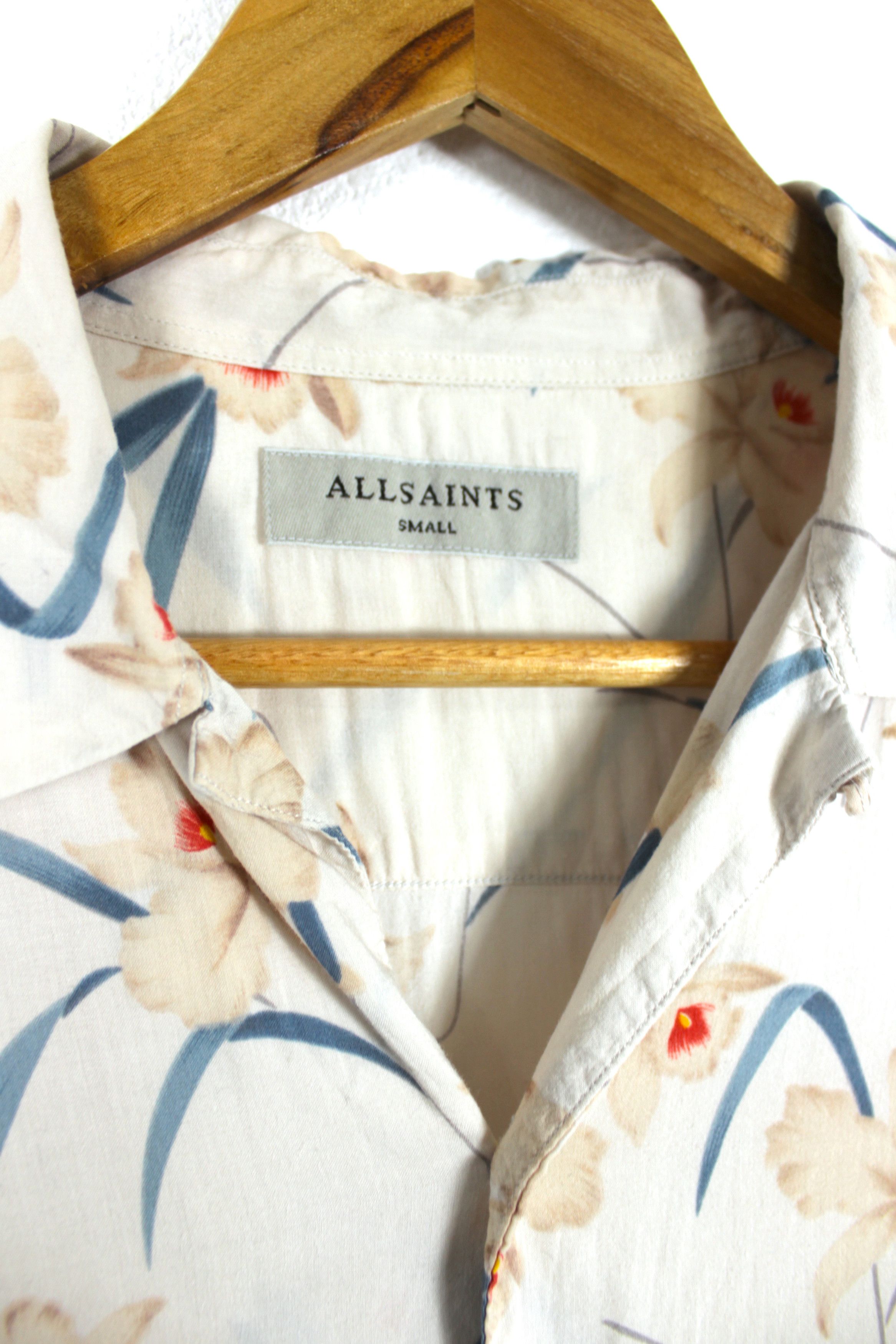 Allsaints Allsaints AARU Floral Printed Open Collar Viscose Shirt Size US S / EU 44-46 / 1 - 4 Thumbnail
