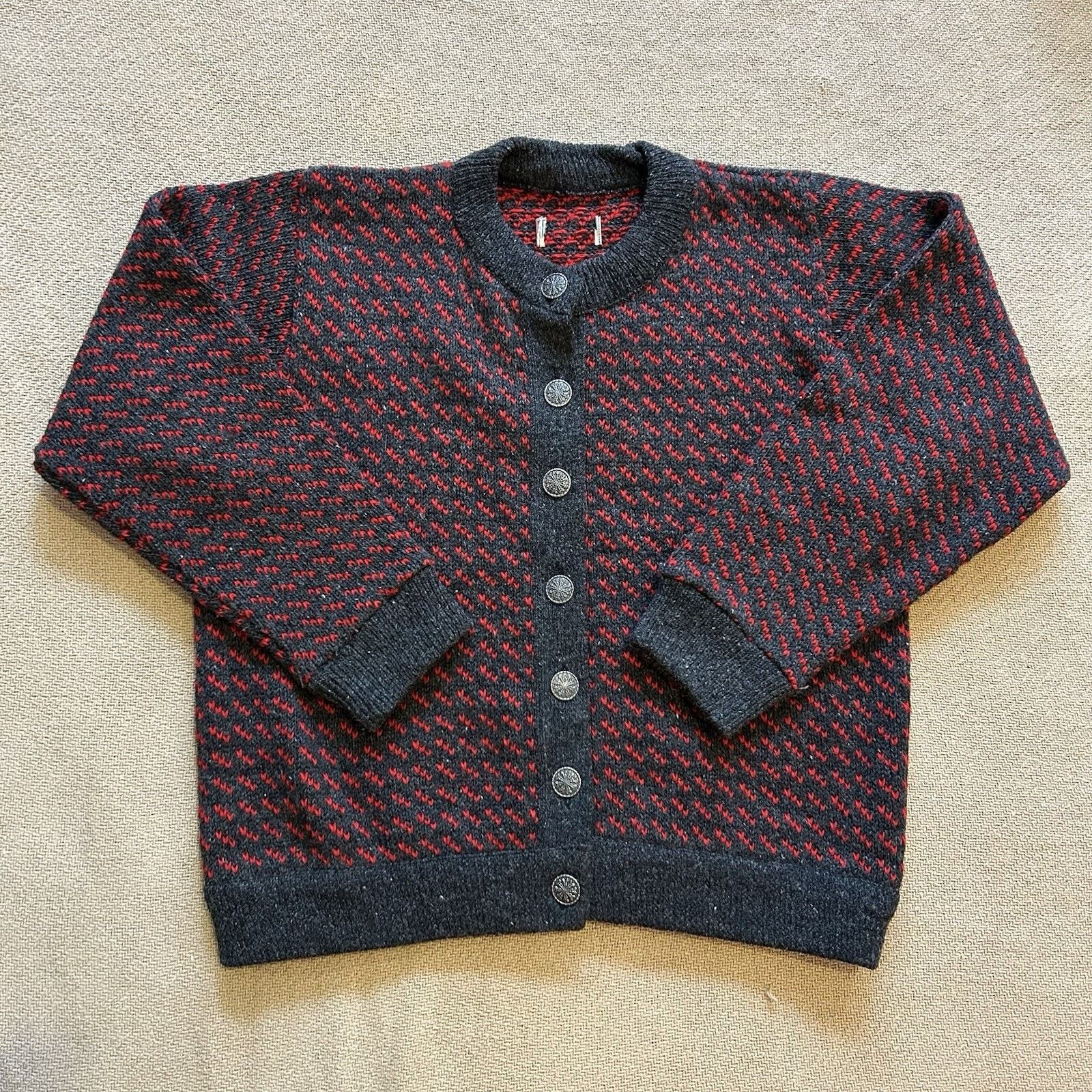 L.L. Bean Vintage 80s Birdseye Heavy Wool Knit Cardigan Sweater Medium Size M / US 6-8 / IT 42-44 - 1 Thumbnail