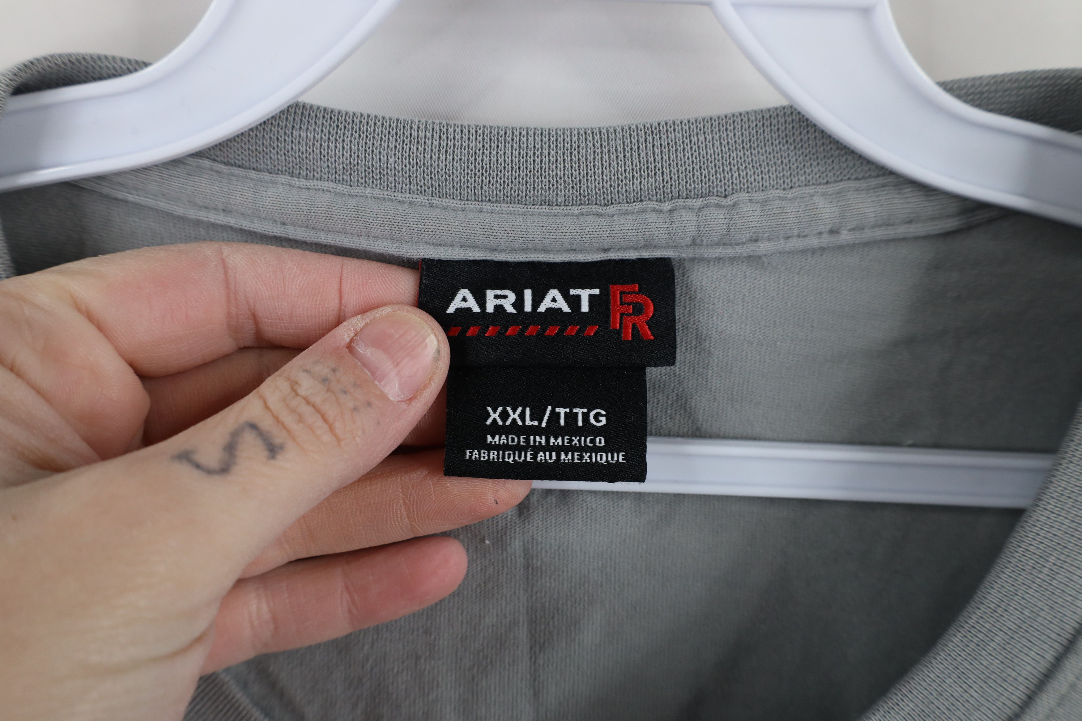 Ariat × Vintage Ariat Spell Fire Flame Resistant Long Sleeve T-Shirt Gray Size US XXL / EU 58 / 5 - 4 Thumbnail