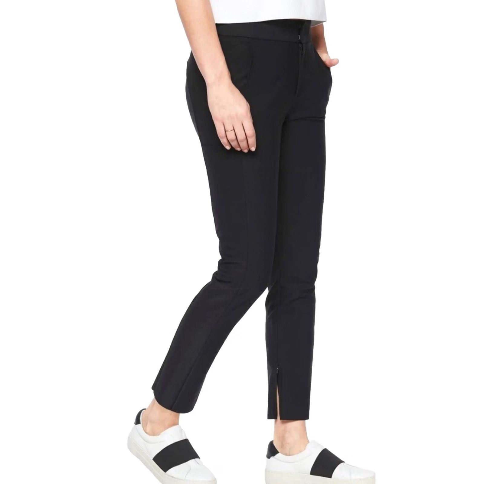 Athleta VINTAGE Athleta Pants Womens 4 Black Stellar Trouser Work Comfort Cropped Regular 29in Inseam Mens Womens Girls Size 27" / US 4 / IT 40 - 2 Thumbnail