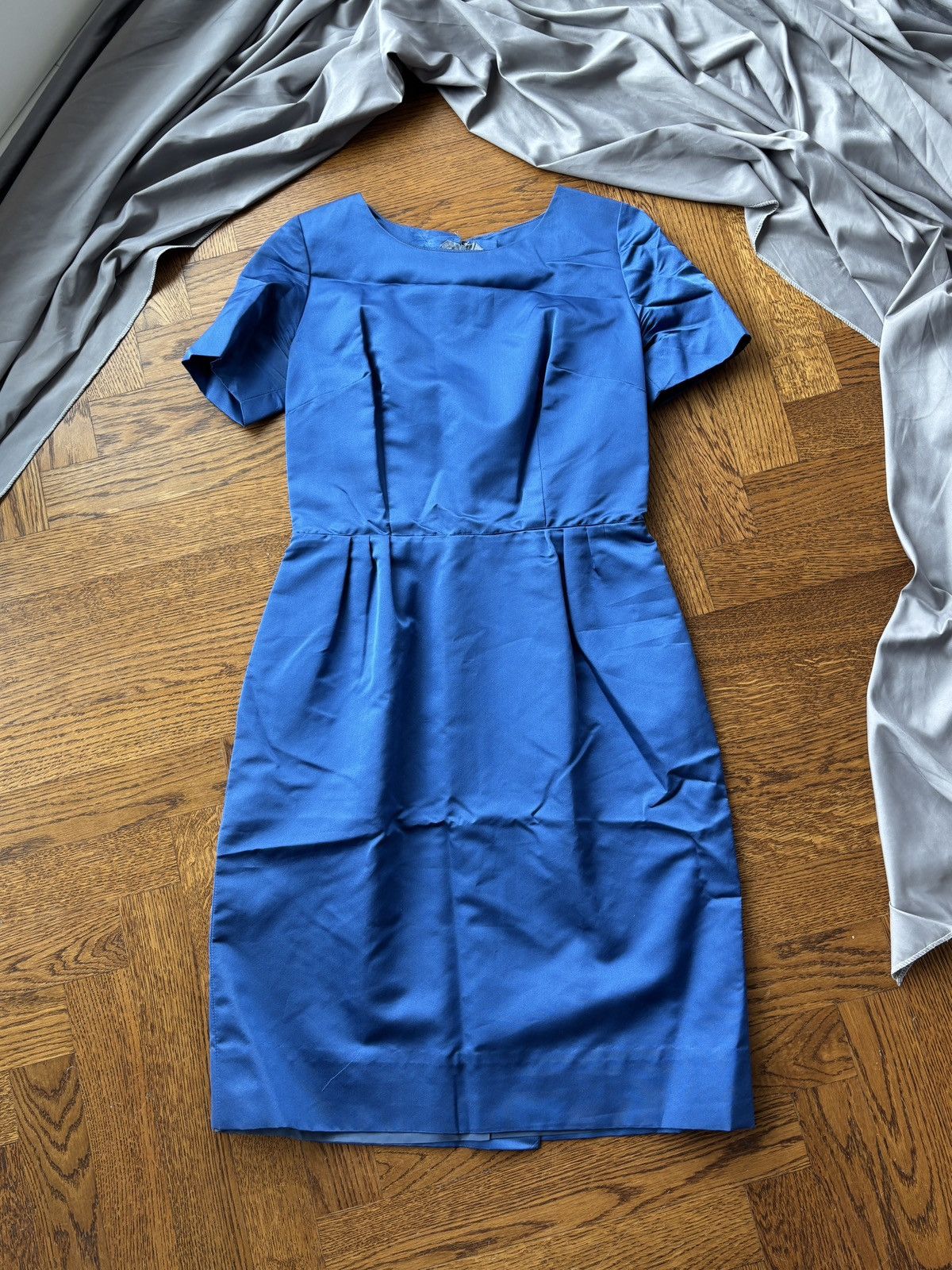 Vintage Vintage Satin Dress Fitted Sheath Pencil Taffeta Structured Size XS / US 0-2 / IT 36-38 - 2 Thumbnail