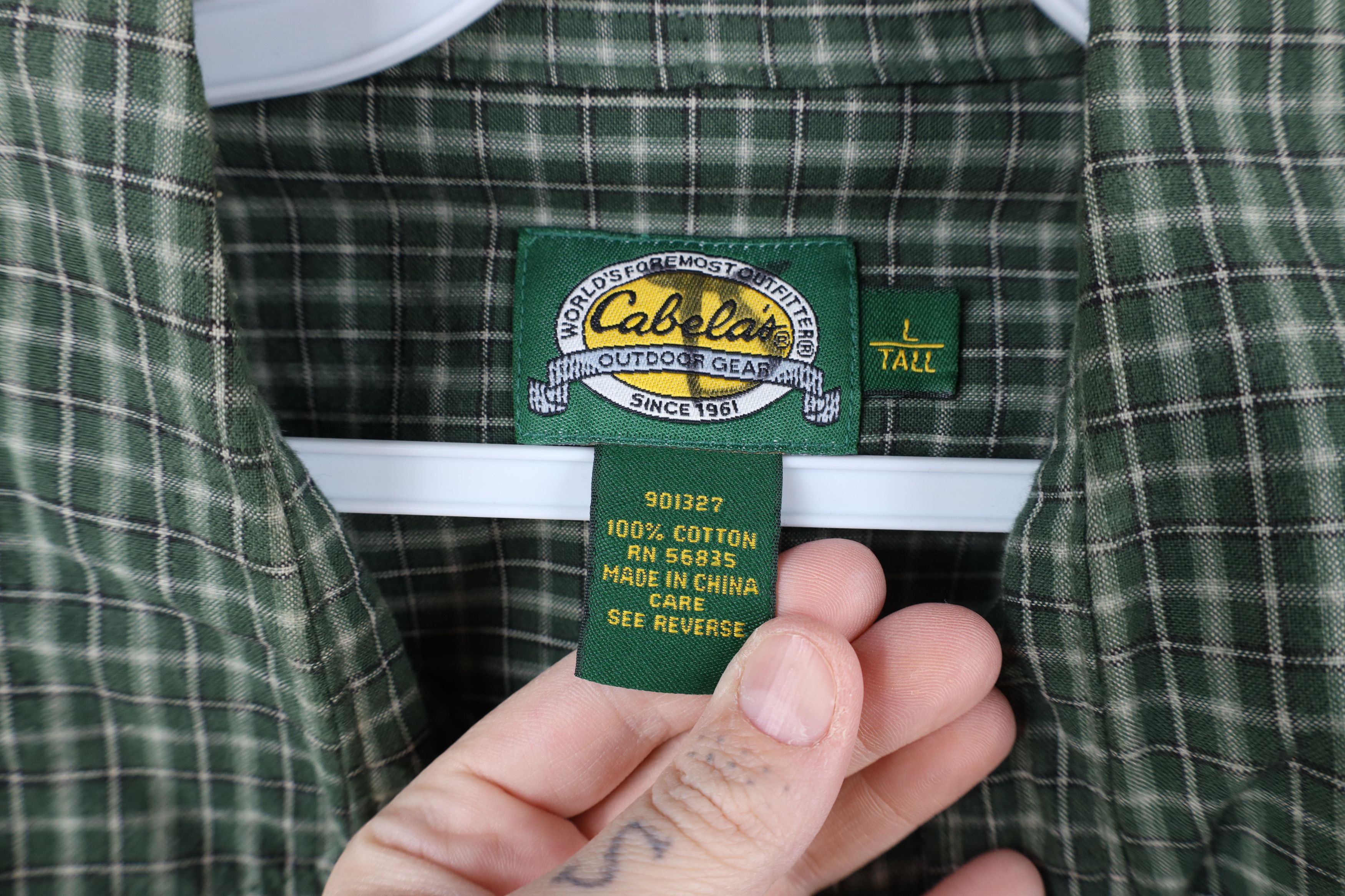 Cabelas × Vintage Vintage Cabelas Short Sleeve Collared Button Shirt Plaid Size US L / EU 52-54 / 3 - 7 Thumbnail