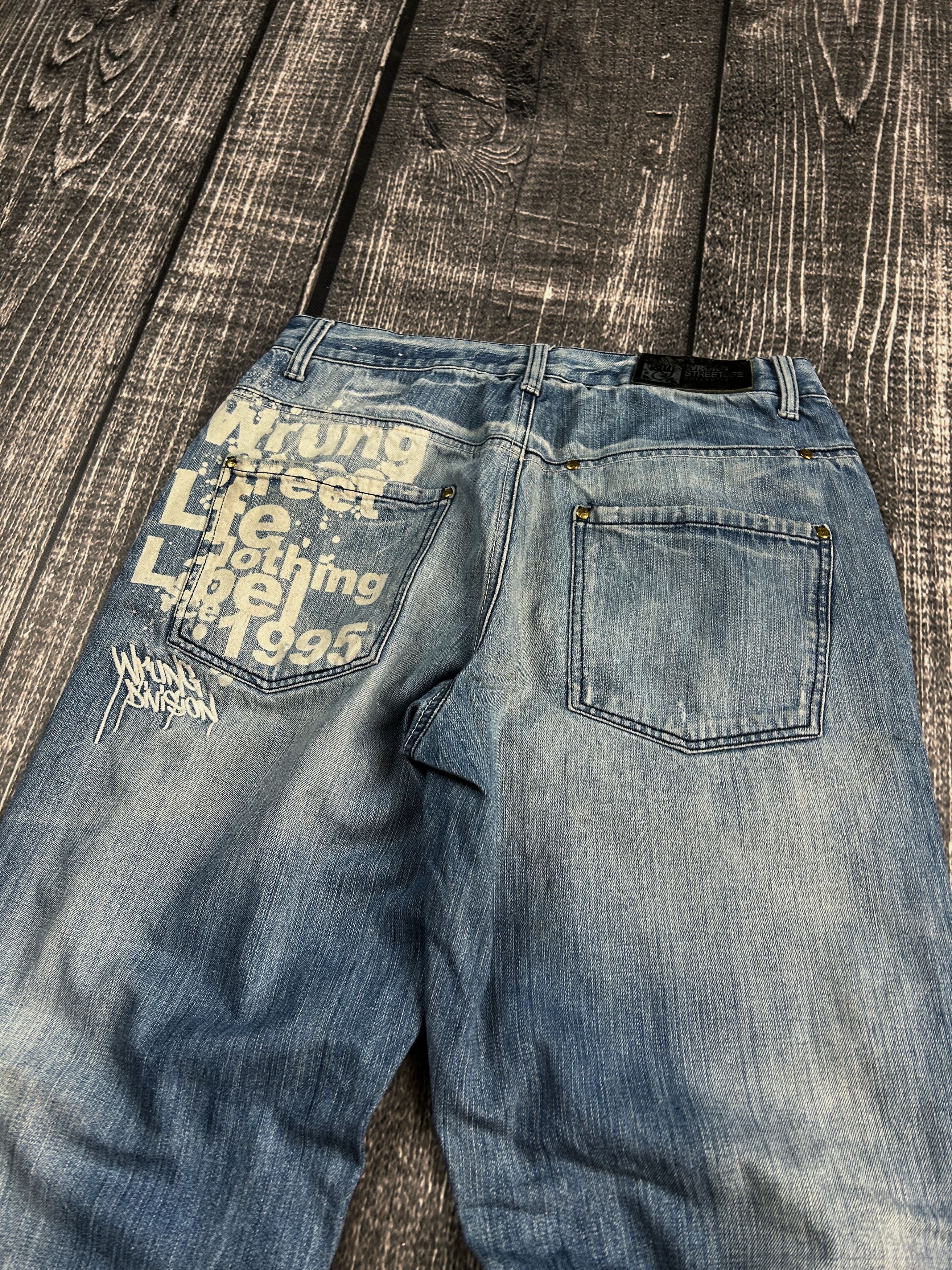 Japanese Brand VTG Baggy Rap SK8 JNCO Balenci Style Washed Jeans Y2K Size US 32 / EU 48 - 4 Thumbnail