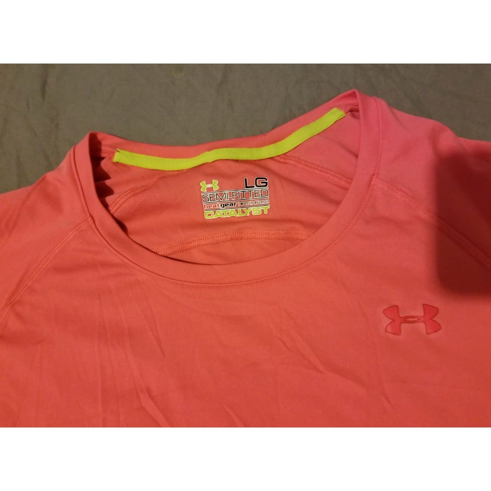 Under Armour Under Armour Shirt Womens L Pink Orange Athletic Gym Workout T-Shirt Regular Size Large Women Activewear Size L / US 10 / IT 46 - 2 Thumbnail