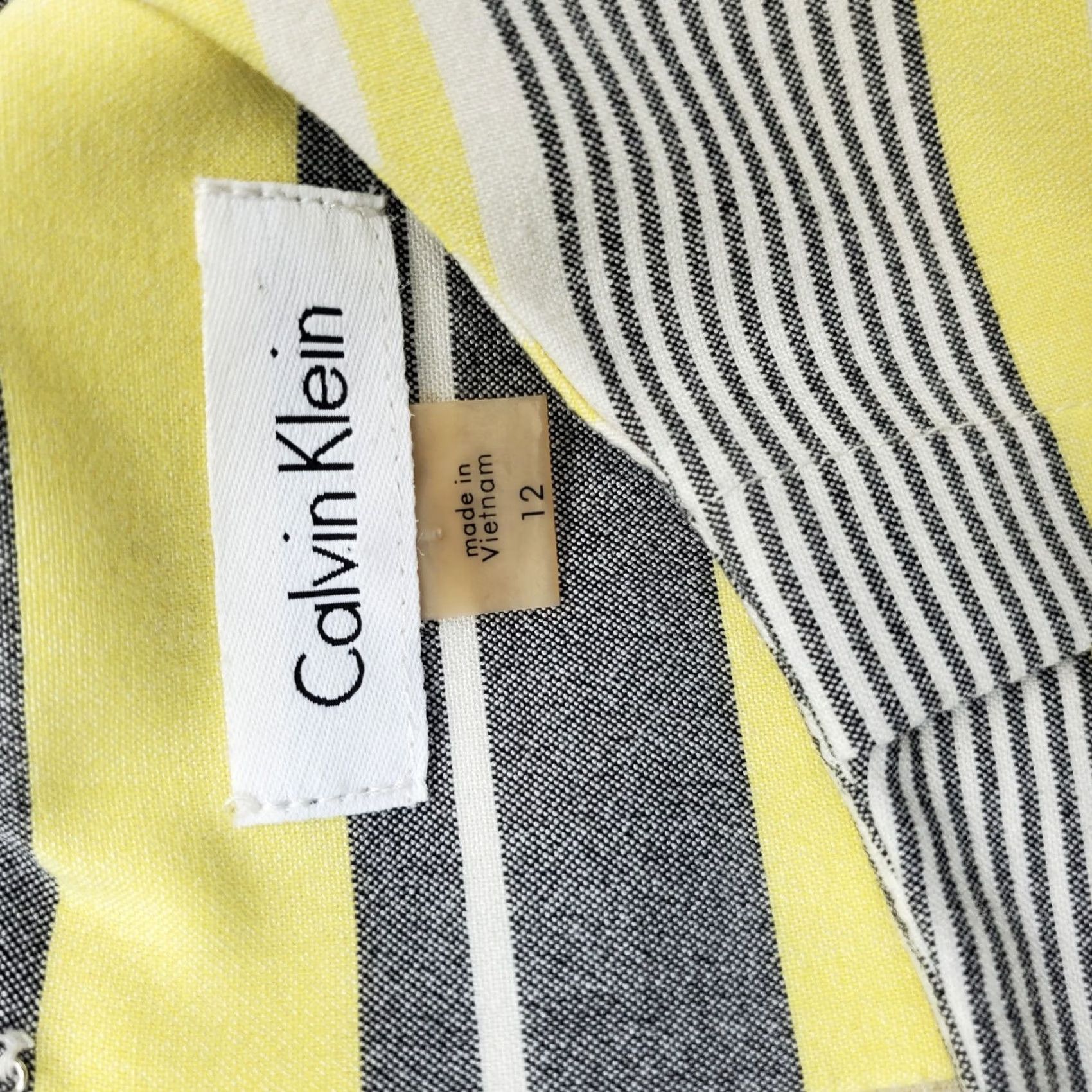 Calvin Klein Calvin Klein Womens 12 Multicolor Striped Lined Sleeveless Cap Sleeve Sheath Dress Back Zip Knee Length/ Casual Formal Party/Cocktail Size XL / US 12-14 / IT 48-50 - 3 Thumbnail