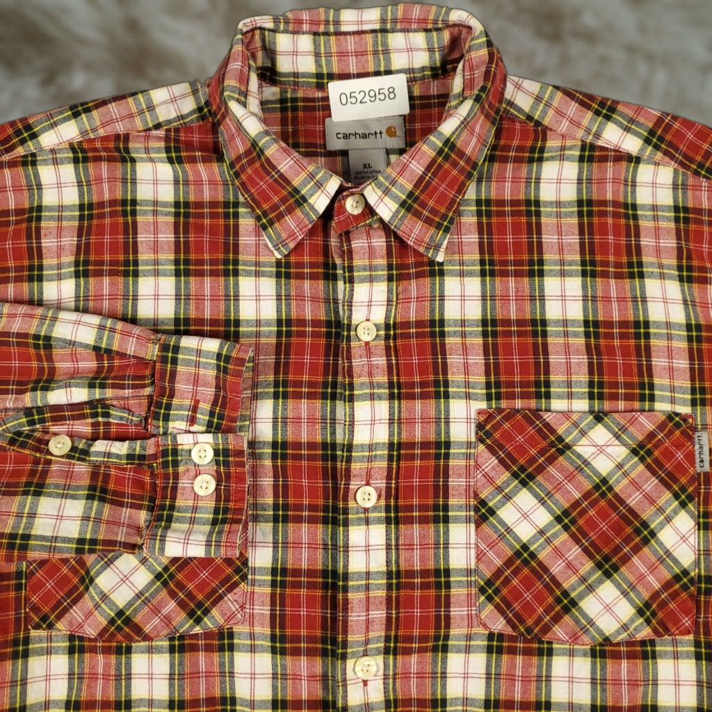 Carhartt Carhartt Shirt Mens Size XL Red Plaid Button Up Long Sleeve Casual Size US XL / EU 56 / 4 - 1 Thumbnail