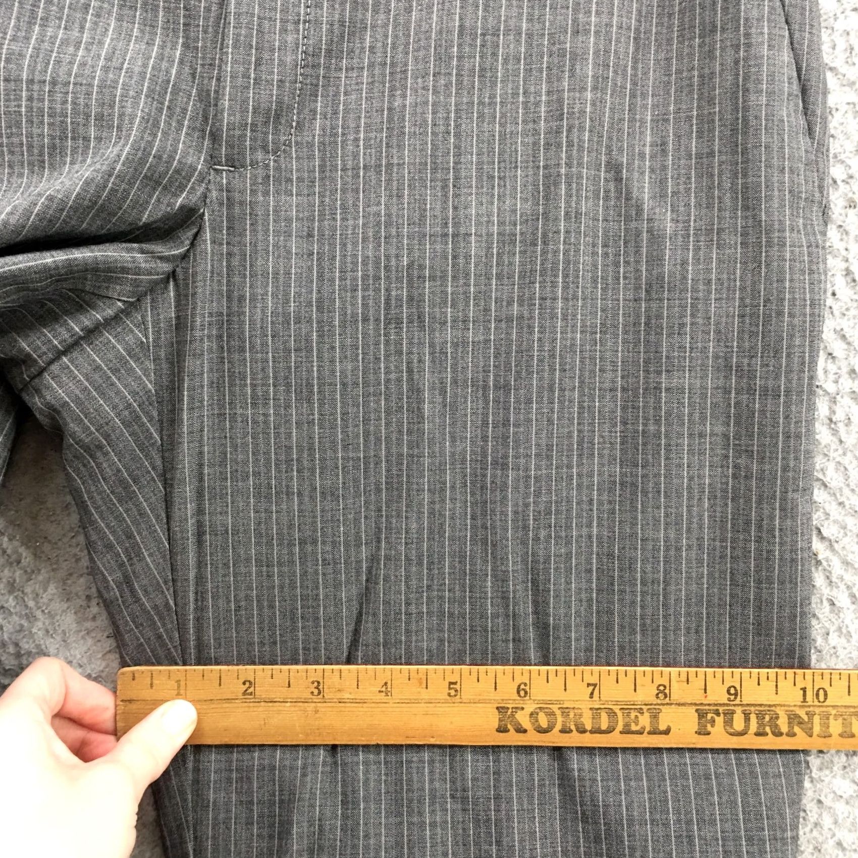 Banana Republic Banana Republic Martin Trouser Dress Pants Womens 6 Gray Striped Wool Blend Dress Pants Regular Rise Flat Front Pockets Casual Mens Womens Girls Boys Size 28" / US 6 / IT 42 - 7 Thumbnail