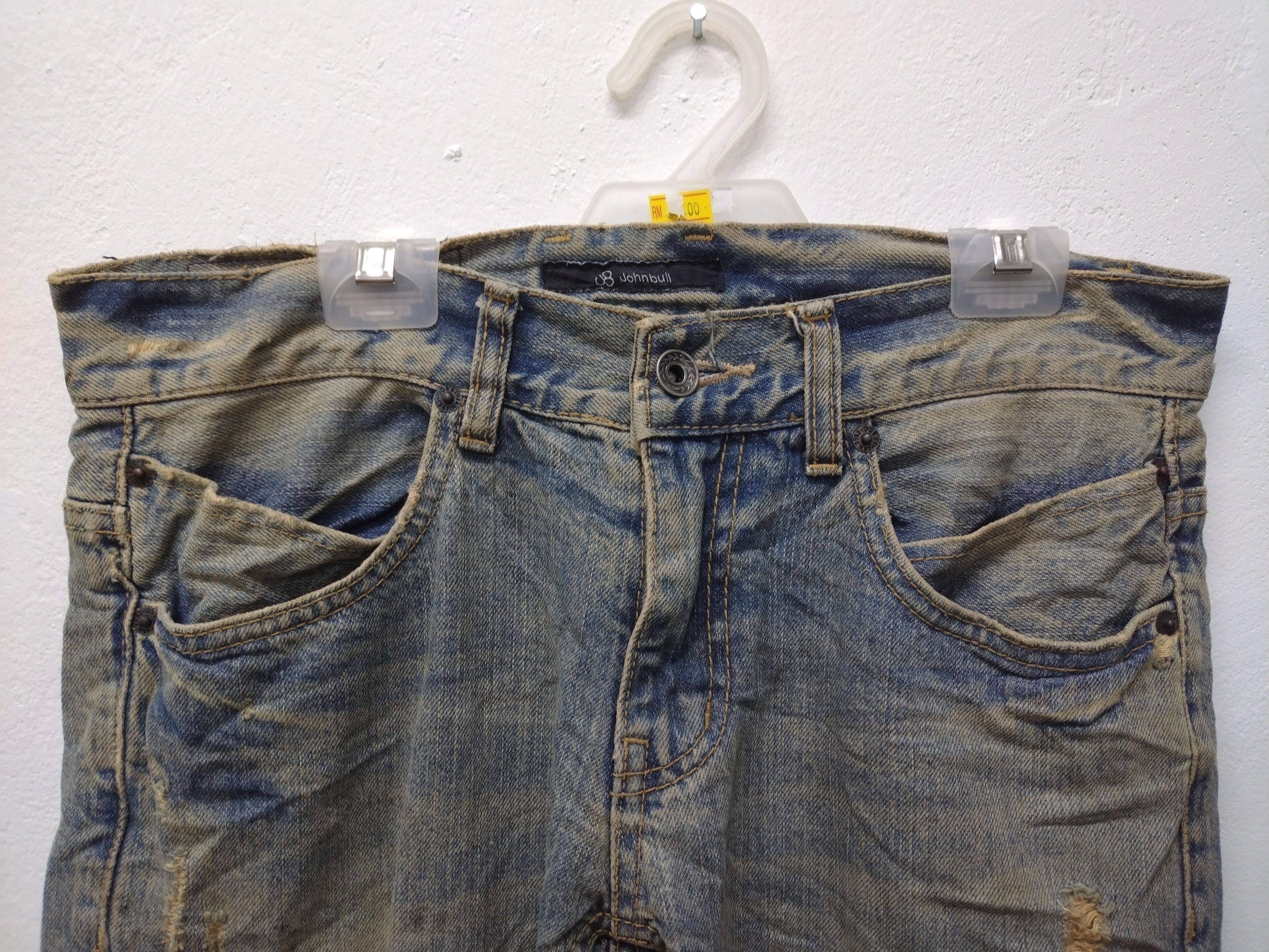 Japanese Brand × Johnbull Crazy Cool Vtg distressed Trash Flared Design John Bull Jean Size US 30 / EU 46 - 11 Thumbnail
