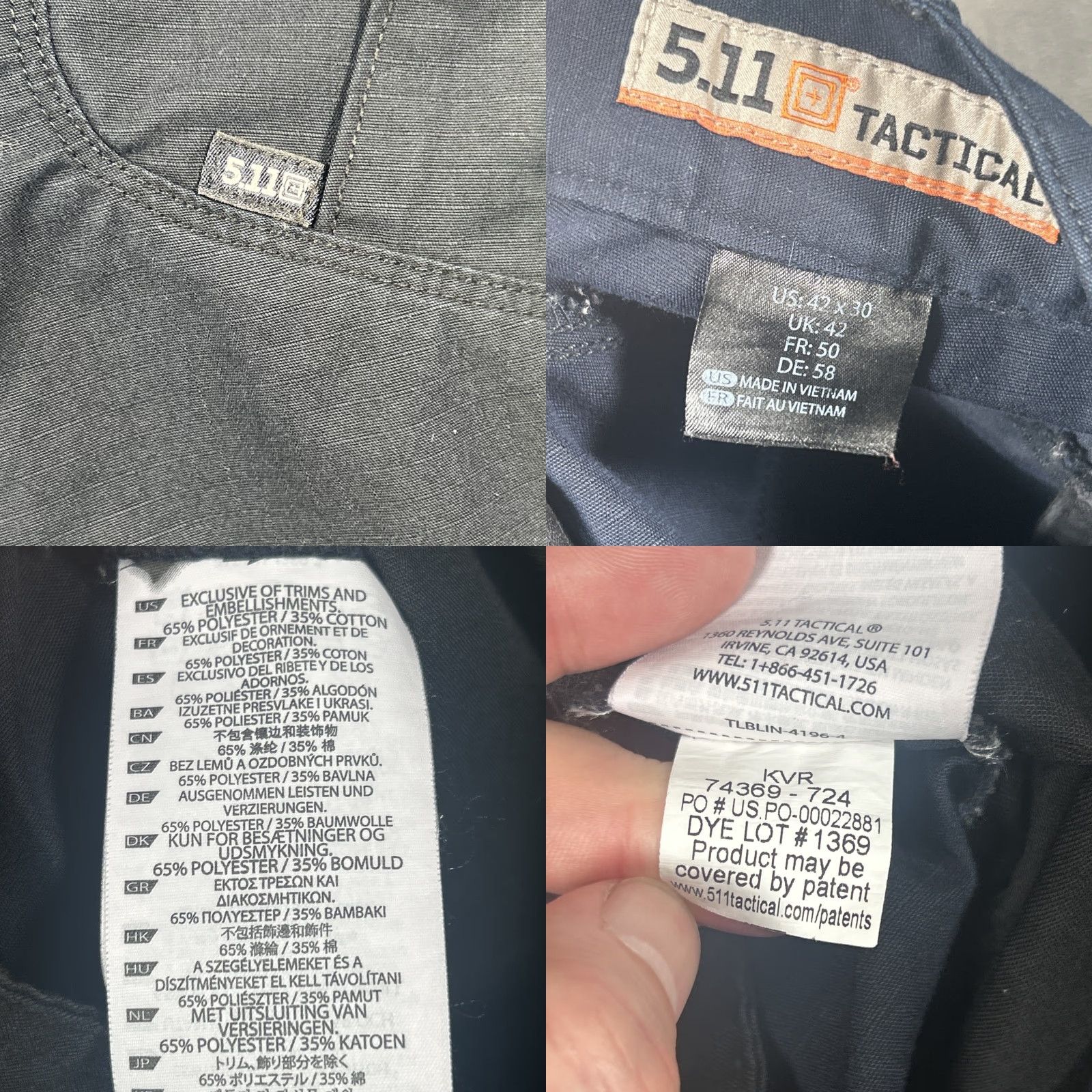 Vintage 5.11 Tactical Pants Mens 42x30 Navy Blue Stryke Cargo Ripstop Utility 74369-724 Size US 42 / EU 58 - 8 Thumbnail