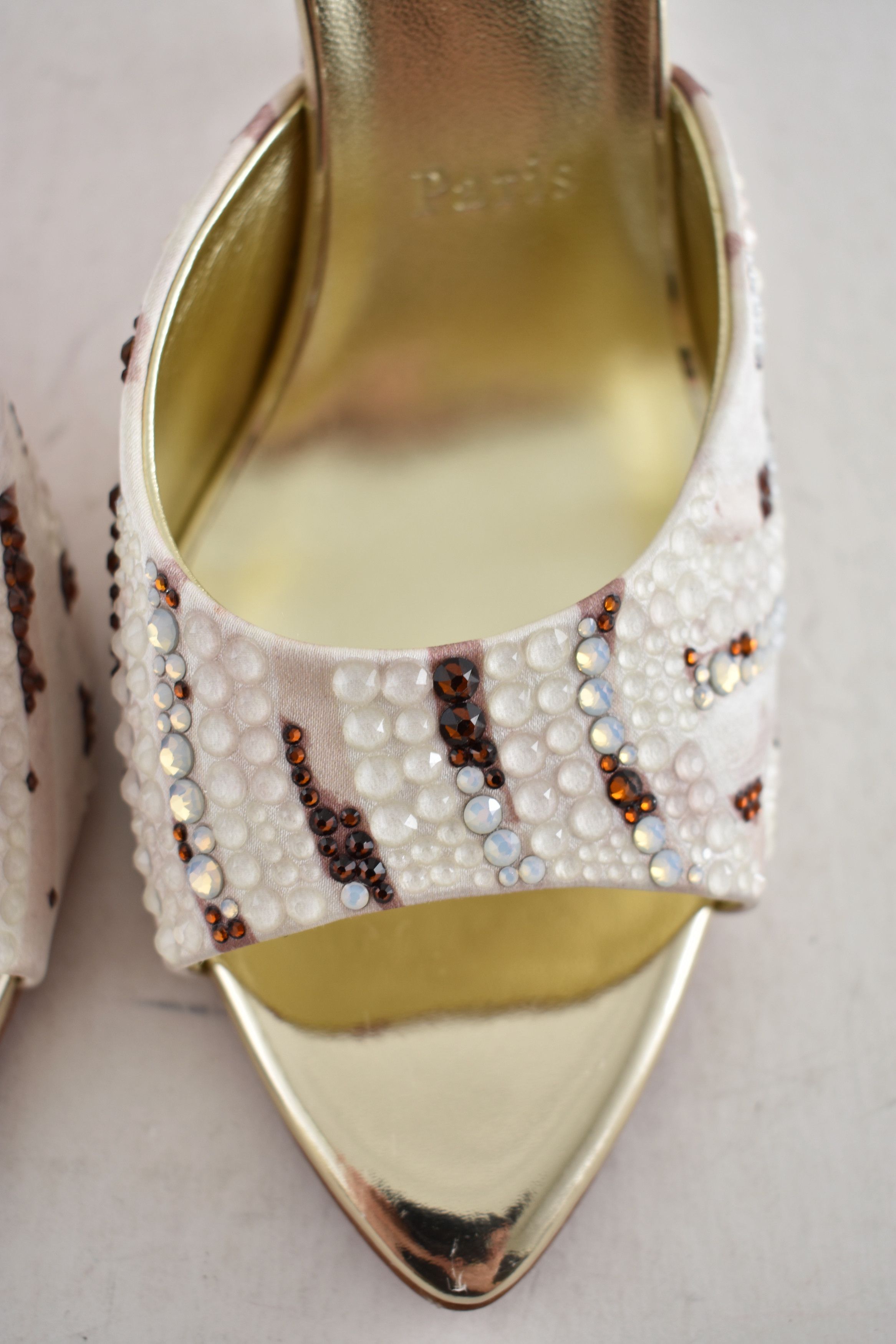 Christian Louboutin Miss Z Mule Gaagal Strass 100 Backless Sandal Heel Pump 37 Size US 7 / IT 37 - 14 Thumbnail
