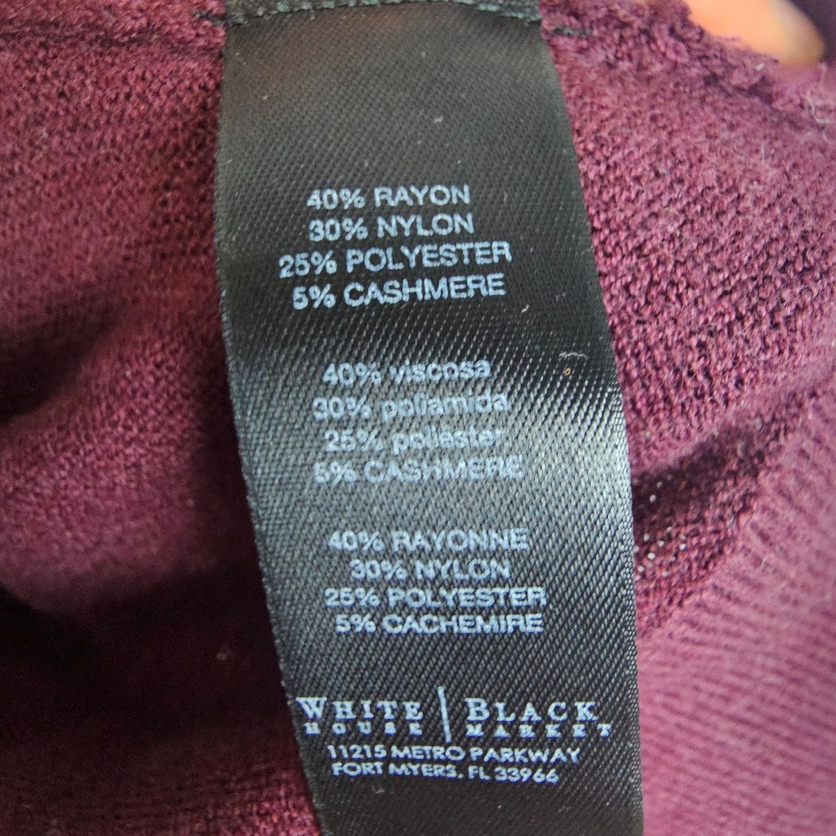 White House Black Market White House Black Market Womens Cashmere Burgundy Cardigan M Size L / US 10 / IT 46 - 7 Thumbnail