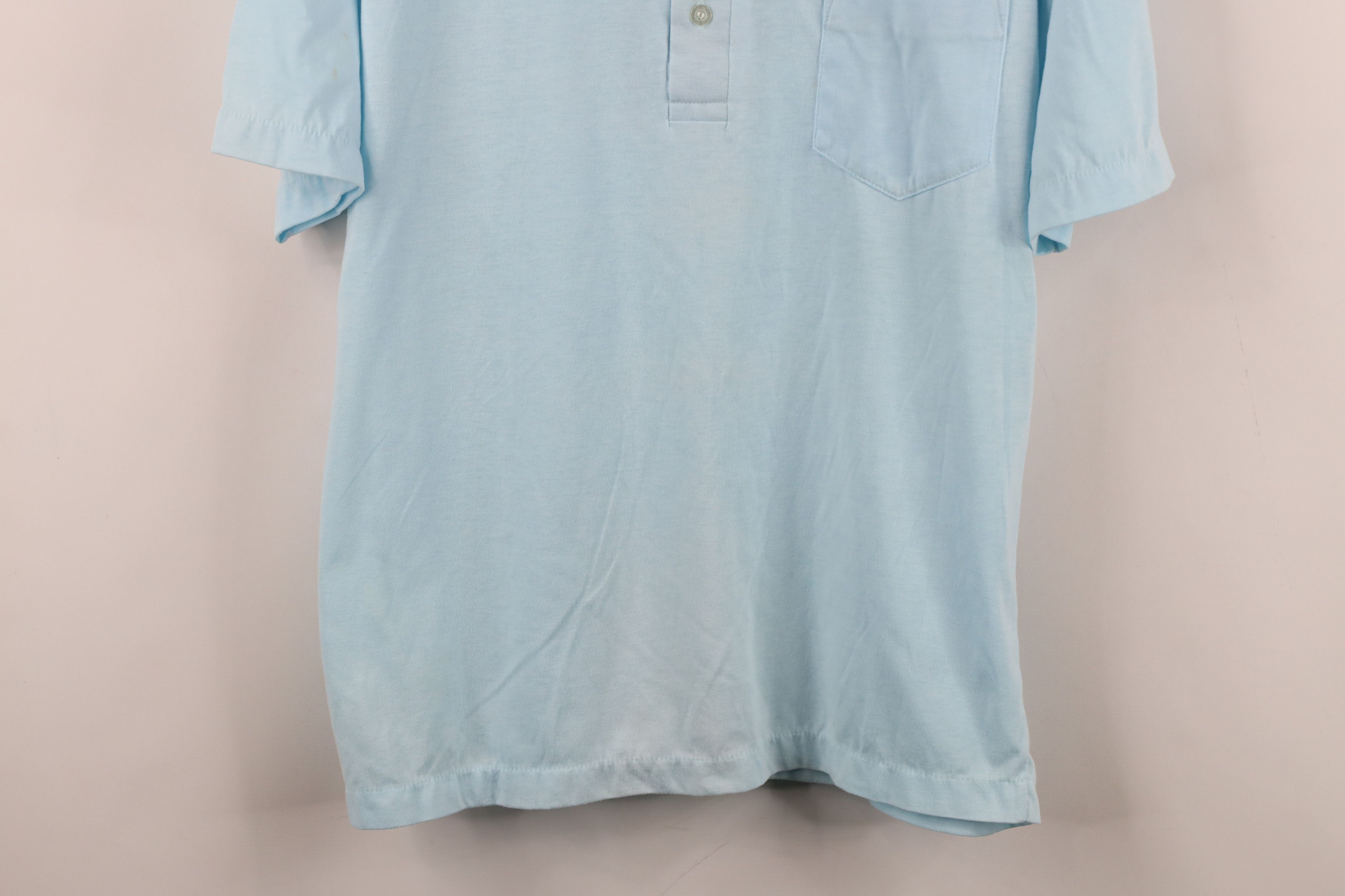 Vintage Vintage 70s Streetwear Collared Polo Shirt Carolina Blue Size US L / EU 52-54 / 3 - 3 Thumbnail