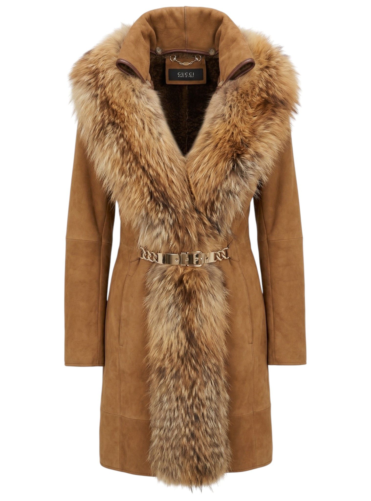 Gucci F/W 2010 SUEDE LEATHER COAT WITH FOX FUR SCARF Size M / US 6-8 / IT 42-44 - 1 Thumbnail