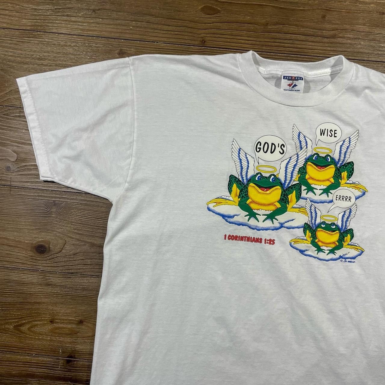 Budweiser × Jerzees × Vintage Vintage 90’s Budweiser Parody God’s Wise Errrr Frog T-Shirt Size US XL / EU 56 / 4 - 3 Thumbnail