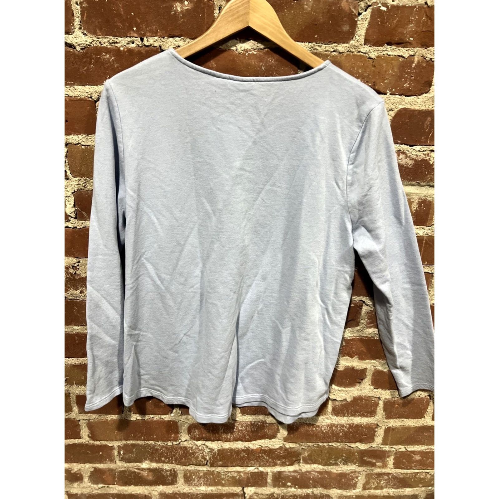 Vintage Chico's Womens T-Shirt Long Sleeve Embroidered Beaded Blue 3 Regular Size 100% Cotton Vintage: No Size XS / US 0-2 / IT 36-38 - 4 Thumbnail