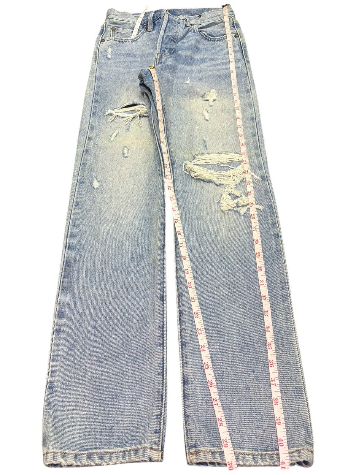 Levi's Vintage Y2K Levis 501 Selvedge Distressed Jeans Size 26" / US 2 / IT 38 - 7 Thumbnail