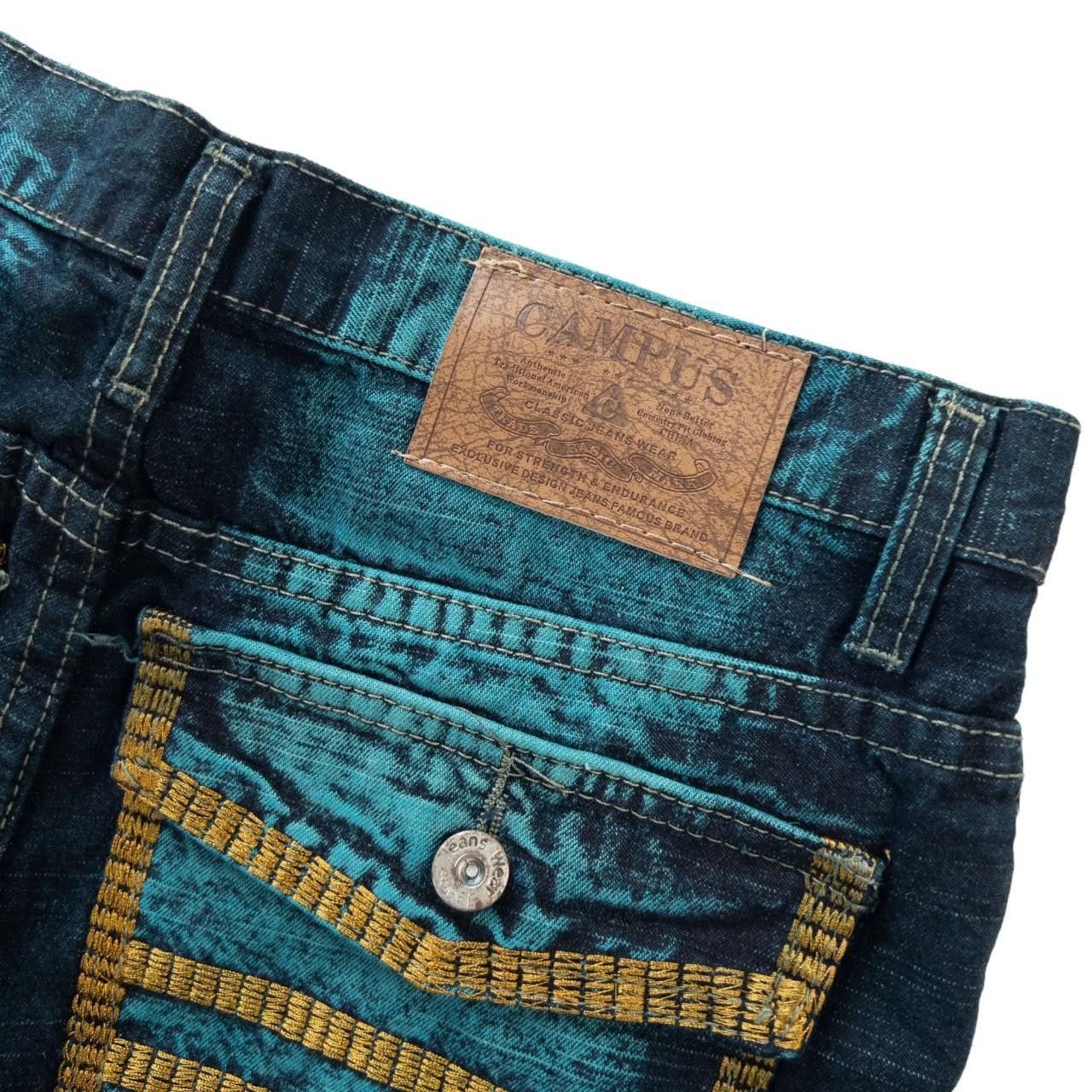 Other Vintage Campus Blue Dyed Strip Denim Jeans Size W30 Size US 30 / EU 46 - 4 Thumbnail