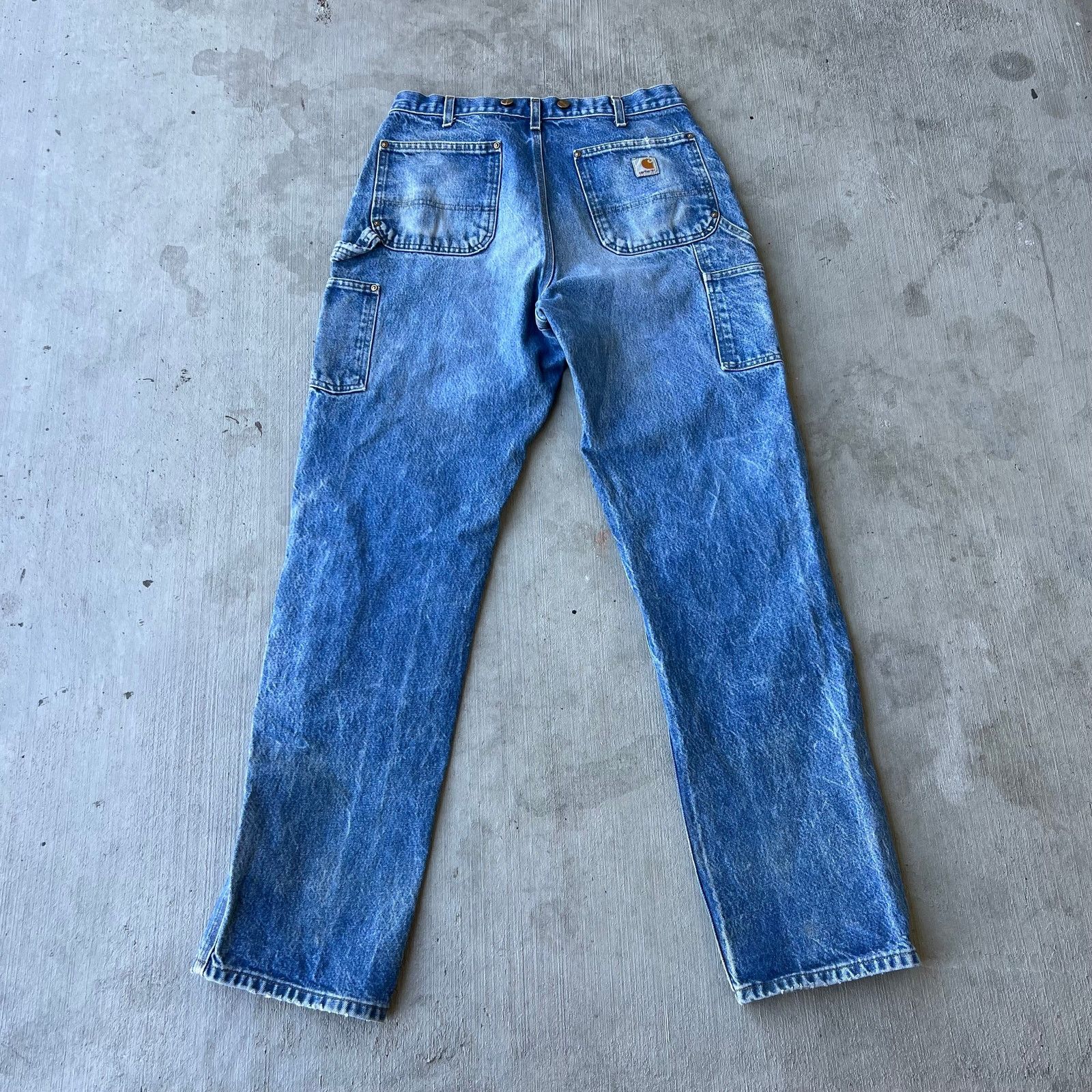 Carhartt × Vintage Carhartt faded blue denim double knee work carpenter pants Size US 32 / EU 48 - 5 Thumbnail