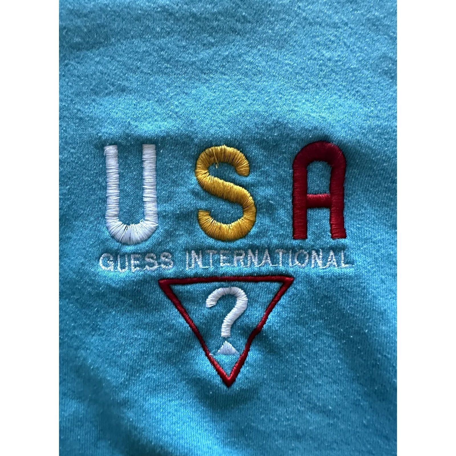 Guess VINTAGE Guess USA International Fruit Of the Loom CrewNeck Sweatshirt Blue Size XL 80s Men Size US XL / EU 56 / 4 - 2 Thumbnail