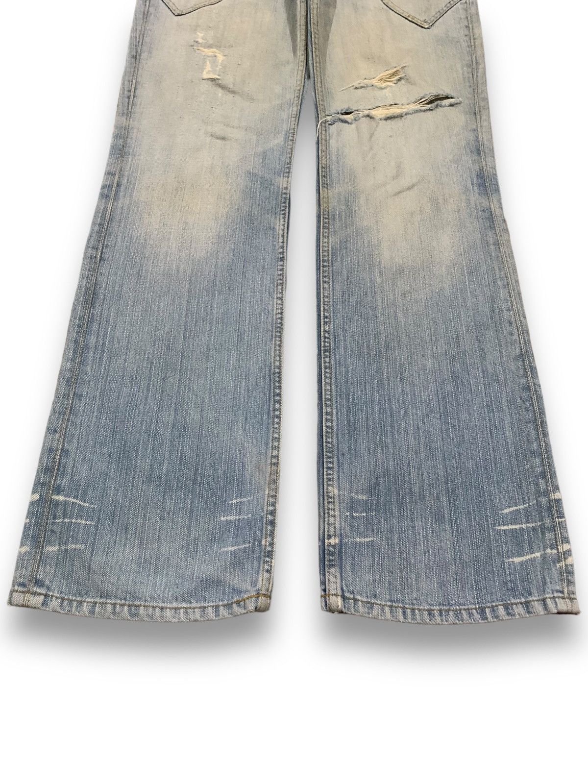 Tornado Mart Vintage NCFM Leather Pocket Clawmark Distressed Jeans Size US 32 / EU 48 - 7 Thumbnail