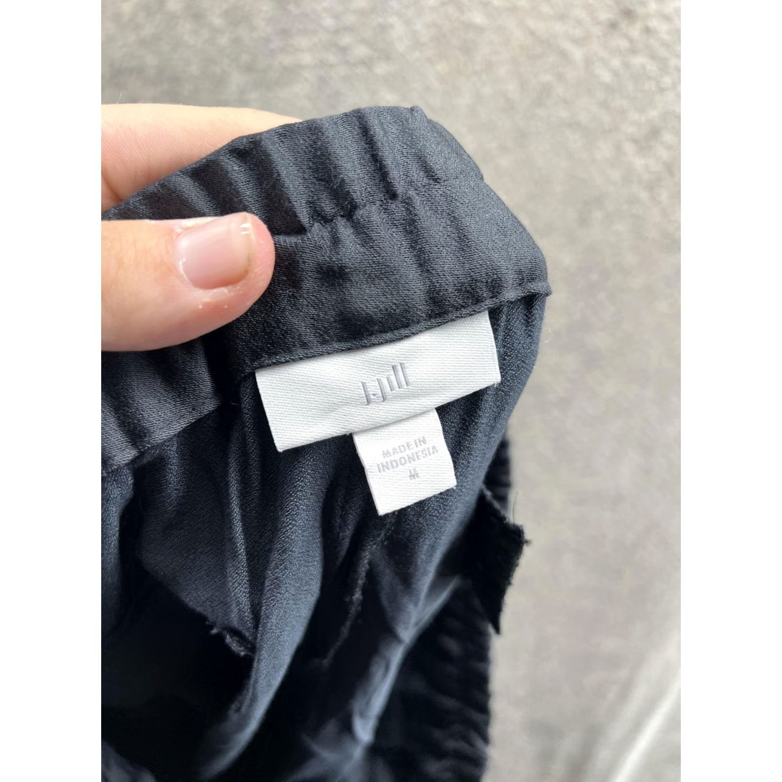 J. Jill J. Jill Pants Womens Medium Black Satin Wide-Leg Elastic Waist Pull On Trousers Size 32" / US 10 / IT 46 - 2 Thumbnail