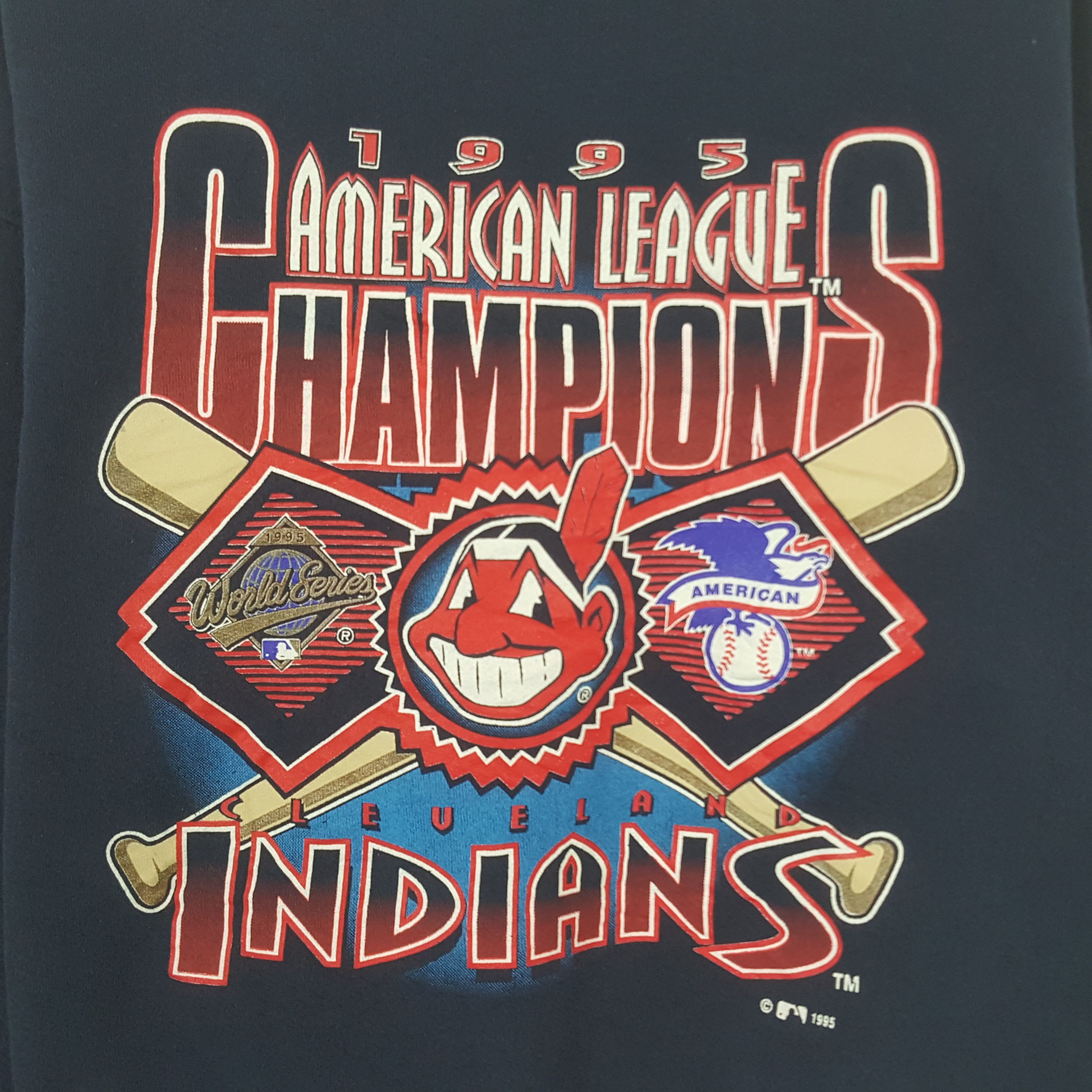 Vintage American League Champions Cleveland Indians Sweatshirt Size US M / EU 48-50 / 2 - 2 Thumbnail