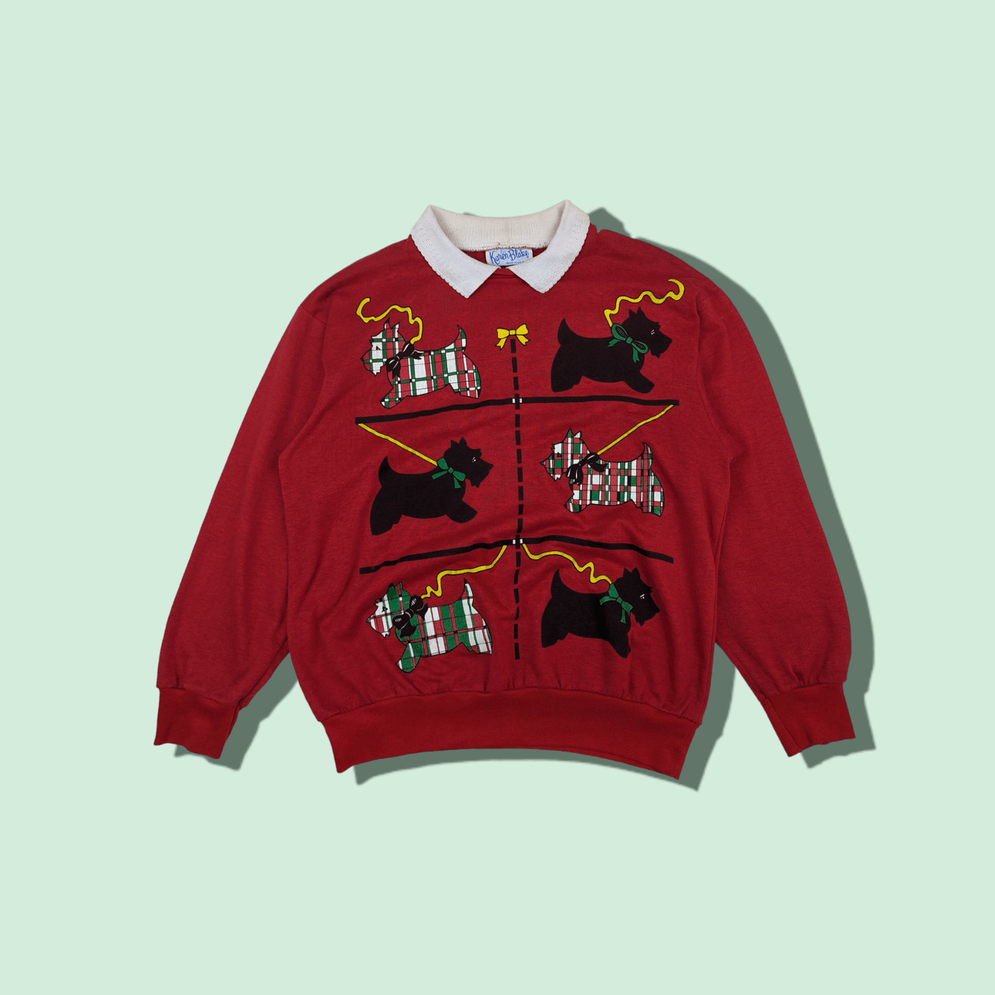 Vintage Vintage 90's KAREN BLAKE Cute Dog Animal Graphic Jumper Size XL / US 12-14 / IT 48-50 - 1 Thumbnail