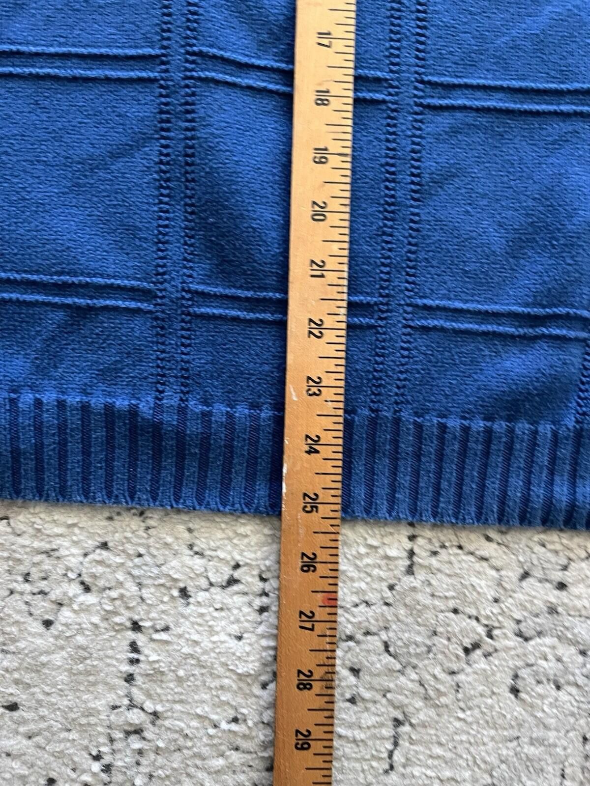 Izod IZOD Vintage Blue Cotton Grid Crewneck Sweater L Size US L / EU 52-54 / 3 - 7 Thumbnail