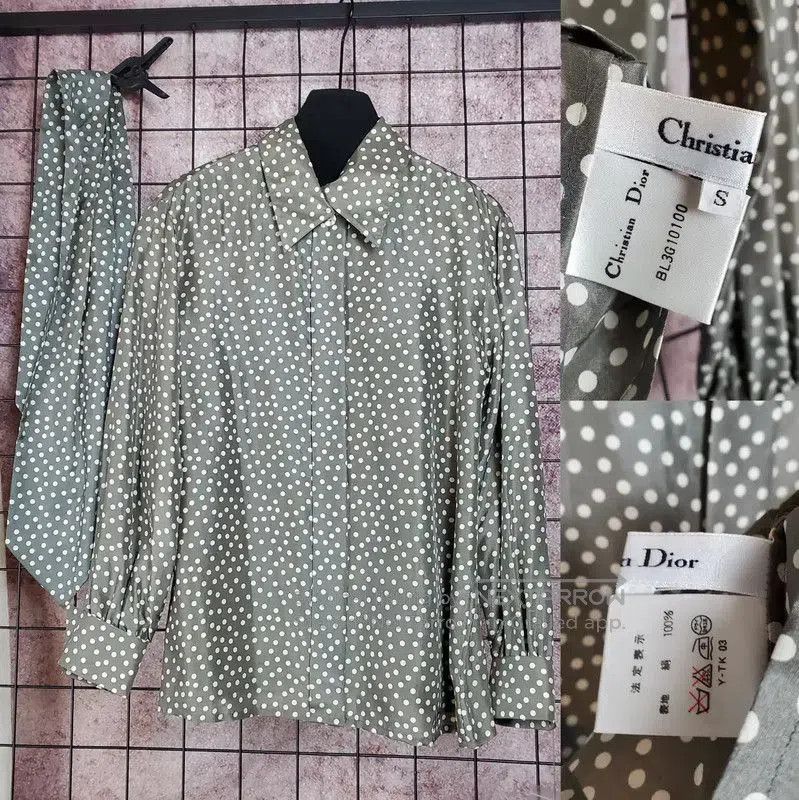 Dior Dior Green Polka Dot Silk Blouse . Size S / US 4 / IT 40 - 2 Thumbnail