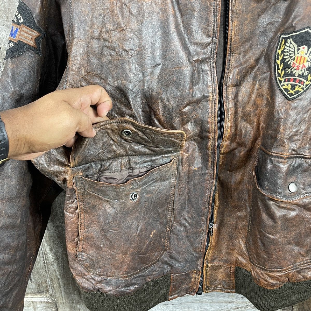 PERSON'S × Vintage Vintage 80s Persons Ranger USA Leather Jacket Size US L / EU 52-54 / 3 - 5 Thumbnail