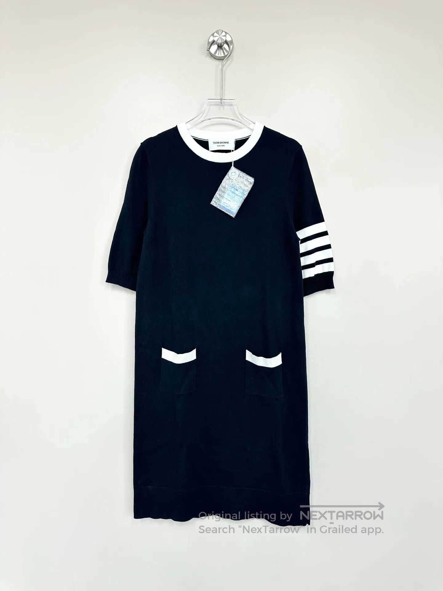 Thom Browne Thom Browne Dark Blue Classic Four Stripe Back Embroidered Size XS / US 0-2 / IT 36-38 - 1 Thumbnail