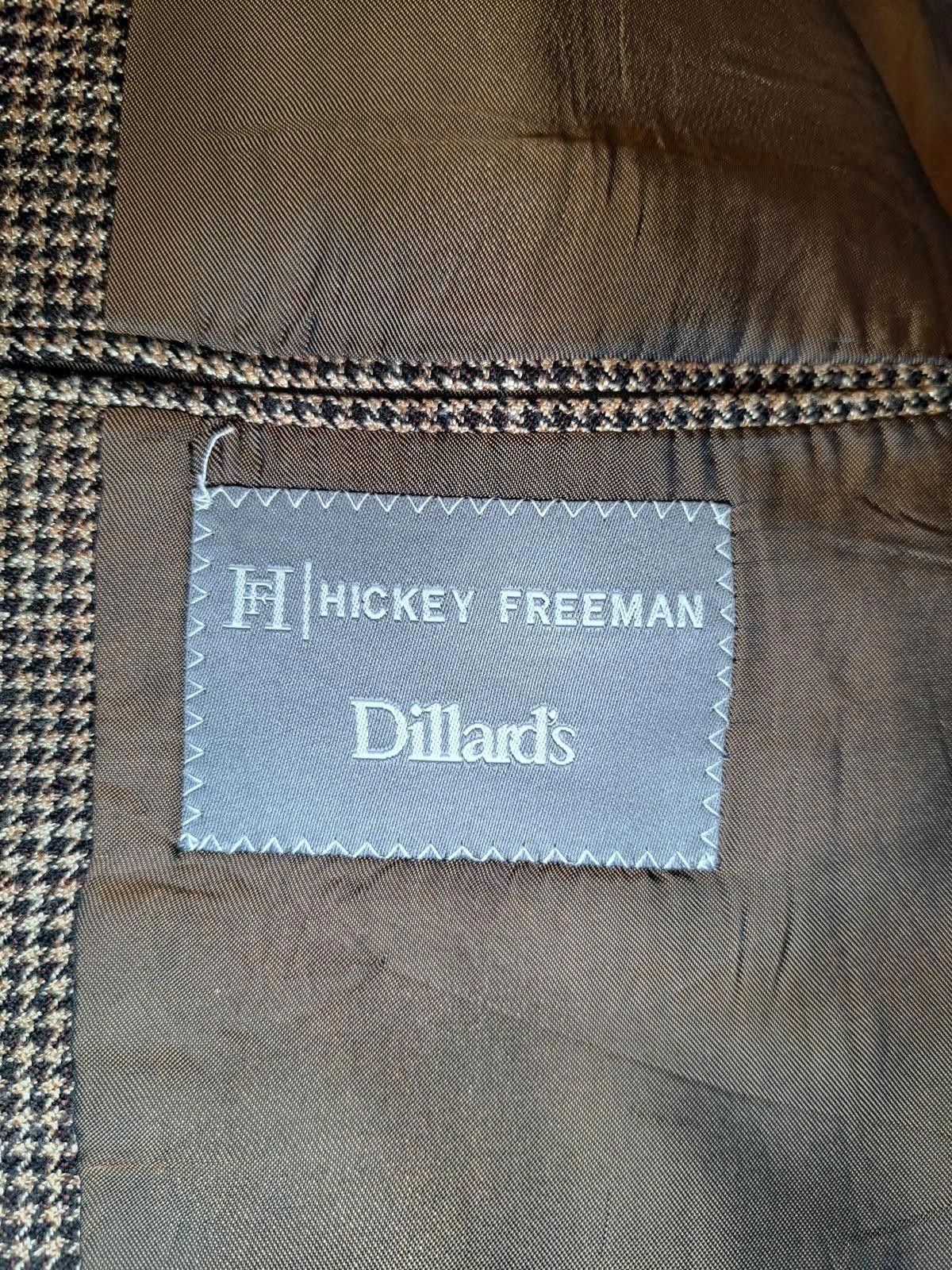 Hickey Freeman Hickey Freeman Sport Coat Mens 44S Brown Houndstooth Wool Size 44S - 2 Thumbnail