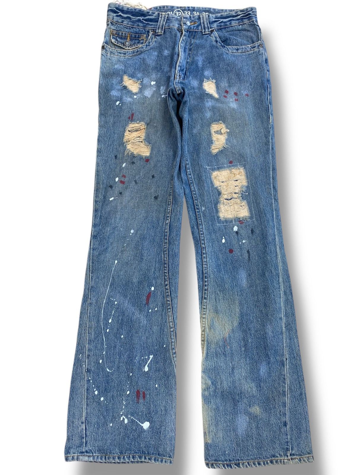 Japanese Brand Japanese Brand Distressed Paint Style Loose Jeans Size US 30 / EU 46 - 1 Thumbnail