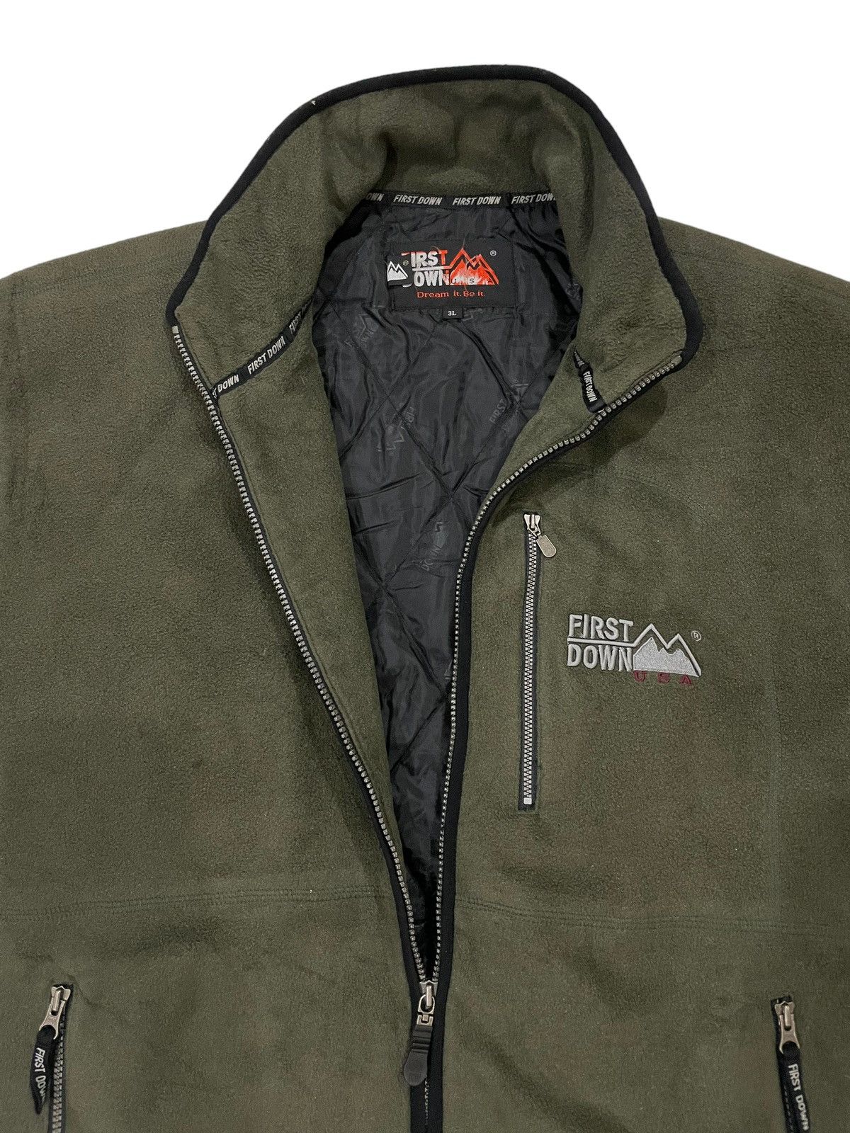 Other Y2K FIRST DOWN USA Fleece Sherpa Faux Zipped Jacket Size US XXL / EU 58 / 5 - 10 Thumbnail